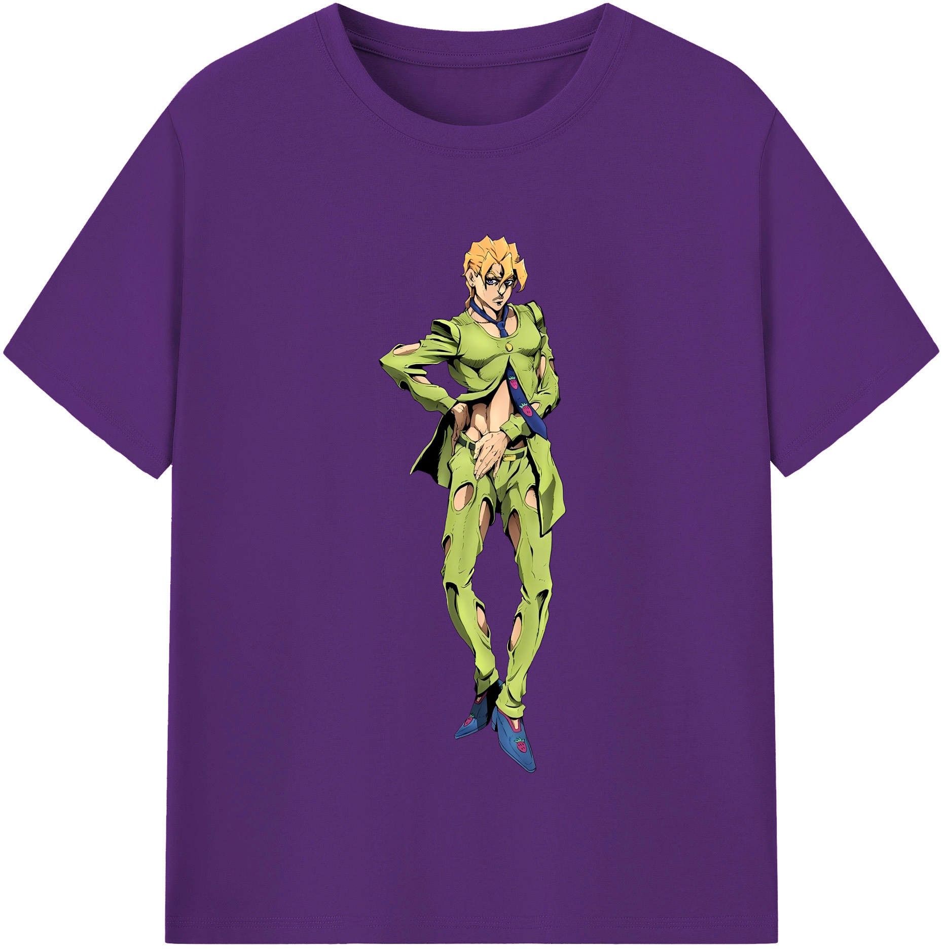 （画像用） ジョジョの奇妙な冒険 パンナコッタ?フー JoJo's Bizarre Adventure Pannacotta Fugo 綿100％半袖Tシャツ（フロントプリント）