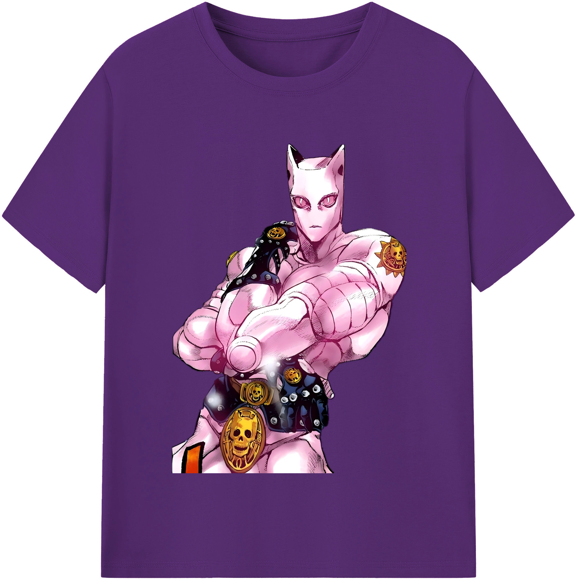 （画像用） ジョジョの奇妙な冒険 きら よしかげ JoJo's Bizarre Adventure Kira Yoshikage 綿100％半袖Tシャツ（フロントプリント）