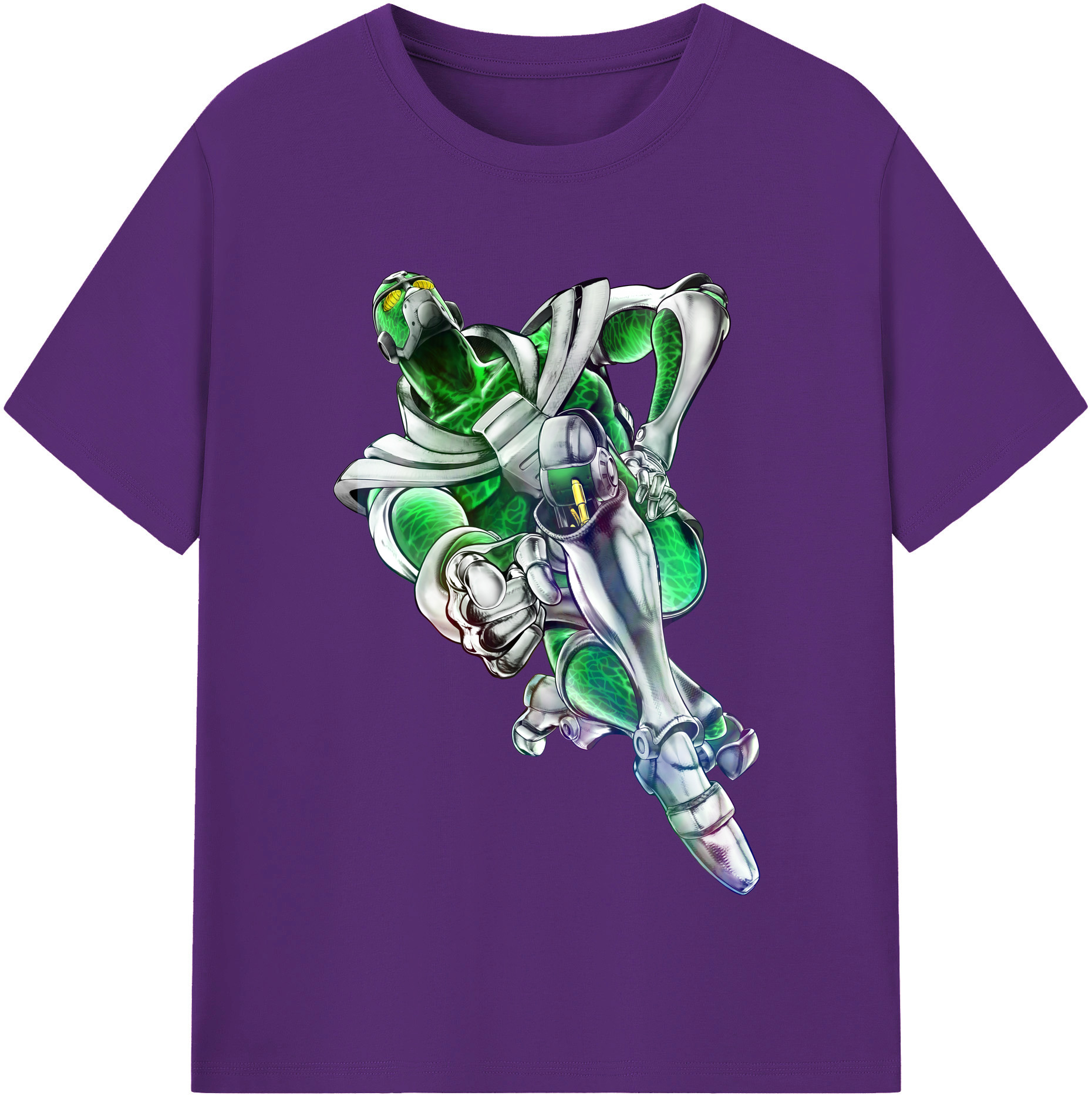 （画像用） ジョジョの奇妙な冒険 花京院 典明（かきょういん のりあき） JoJo's Bizarre Adventure Kakyoin Noriaki 綿100％半袖Tシャツ（フロントプリント）