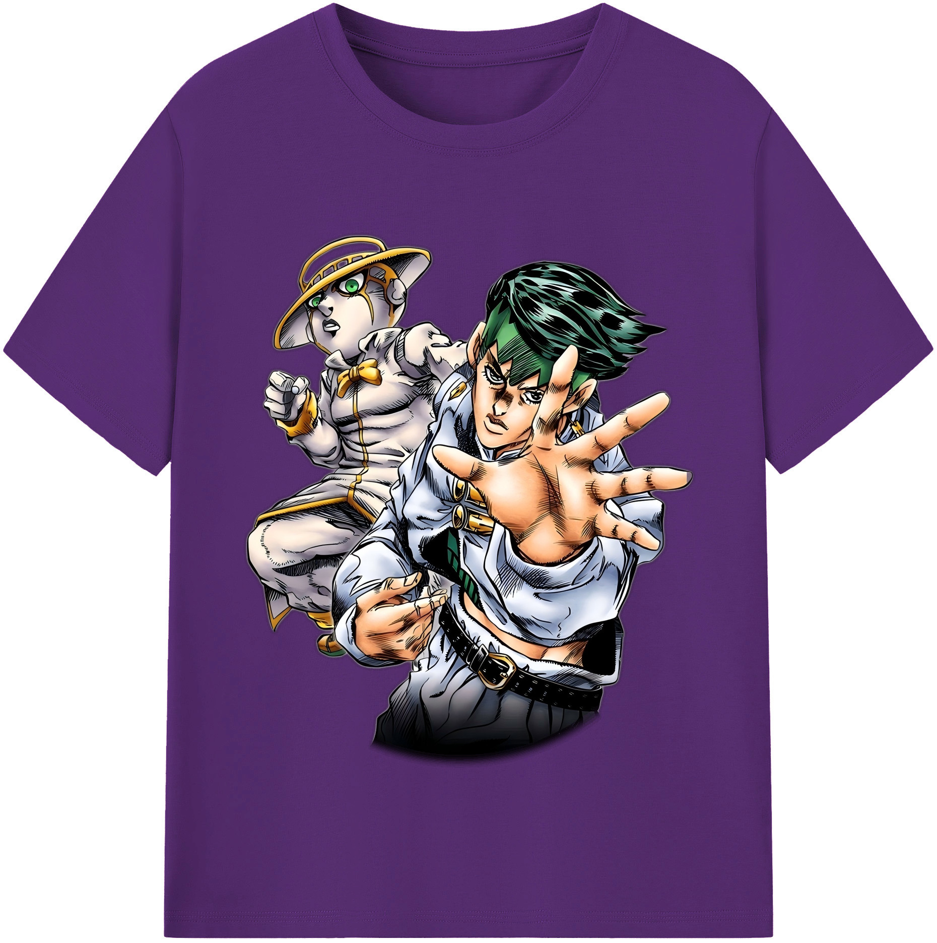 （画像用） ジョジョの奇妙な冒険 岸辺 露伴（きしべ ろはん） JoJo's Bizarre Adventure Rohan Kishibe 綿100％半袖Tシャツ（フロントプリント）