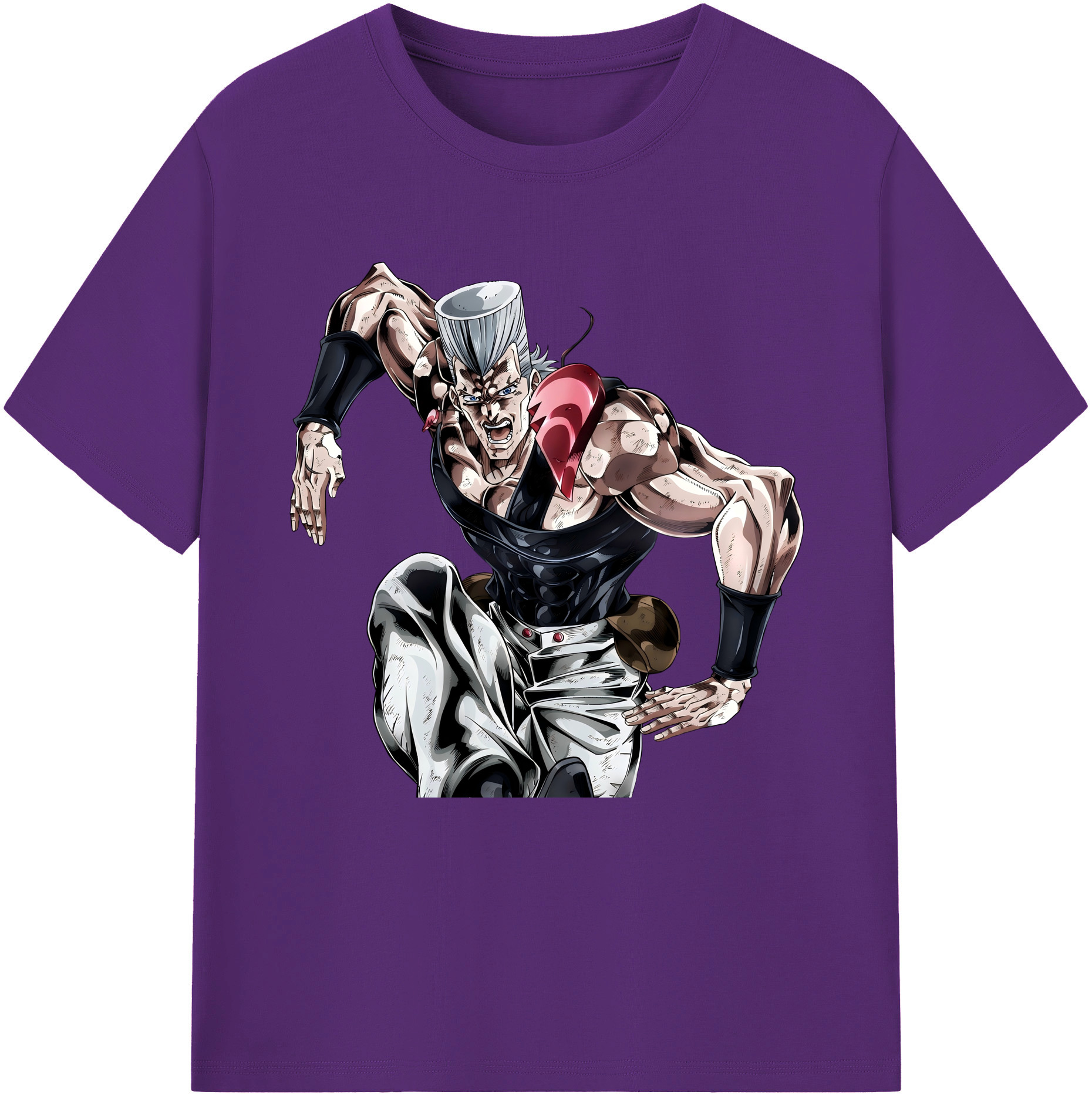 （画像用） ジョジョの奇妙な冒険 ジャン＝ピエール?ポルナレフ JoJo's Bizarre Adventure Jan Pierre Polnareff 綿100％半袖Tシャツ（フロントプリント）