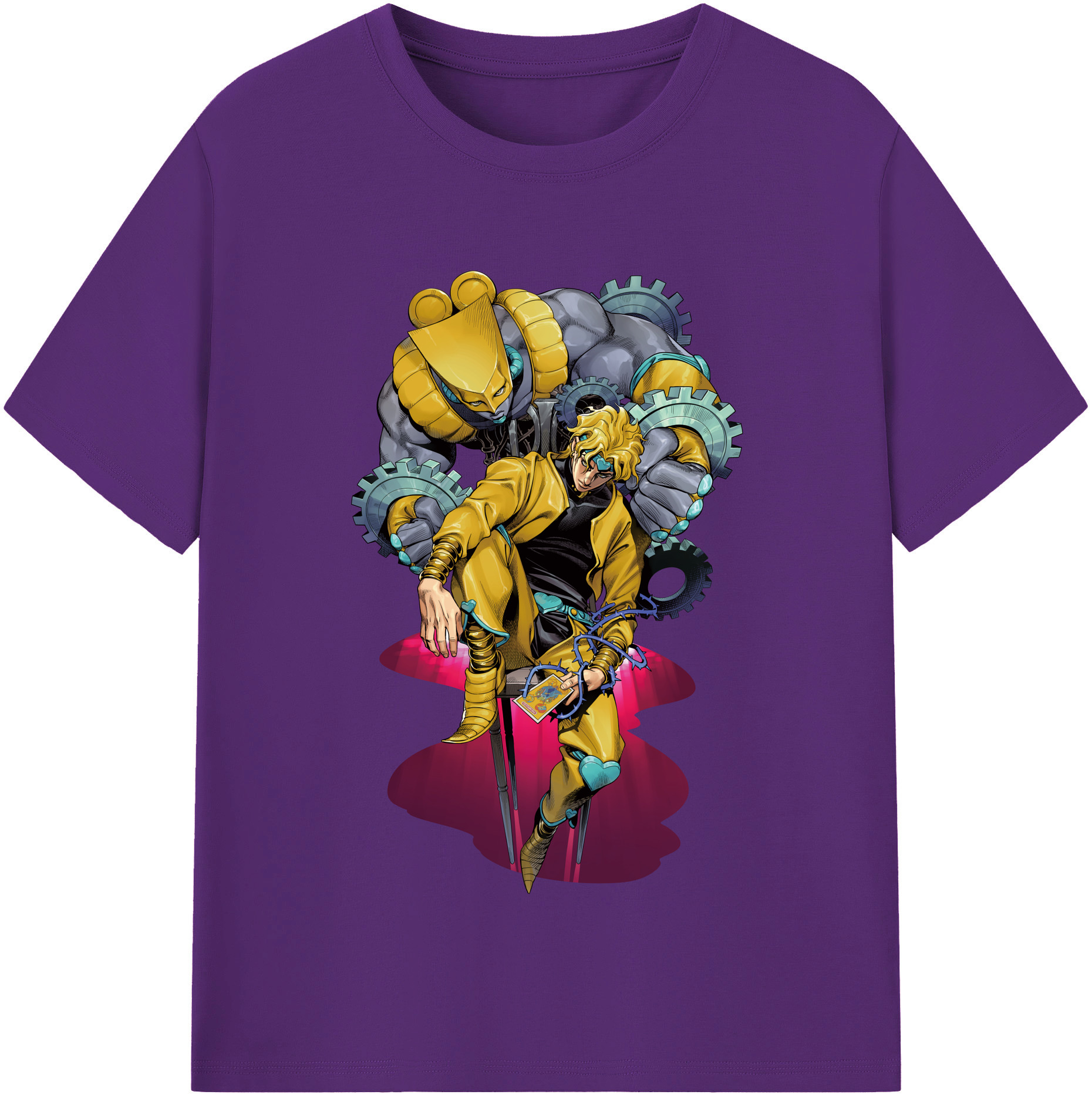 （画像用） ジョジョの奇妙な冒険 ディオ?ブランドー JoJo's Bizarre Adventure Dio Brando 綿100％半袖Tシャツ（フロントプリント）