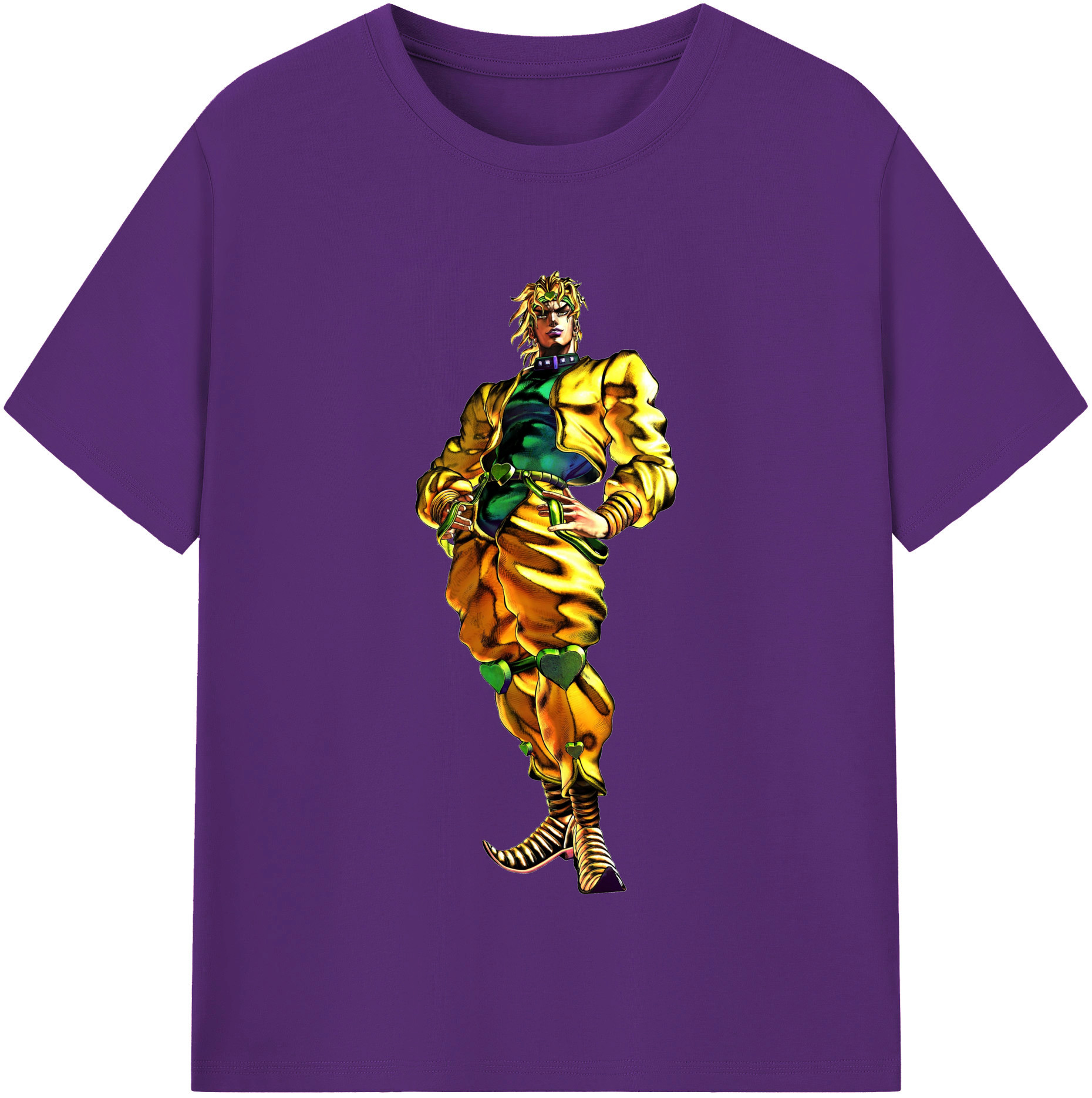 （画像用） ジョジョの奇妙な冒険 ディオ?ブランドー JoJo's Bizarre Adventure Dio Brando 綿100％半袖Tシャツ（フロントプリント）