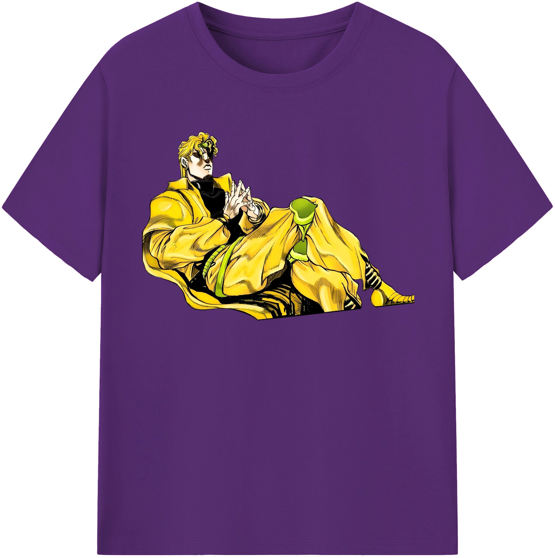 （画像用） ジョジョの奇妙な冒険 ディオ?ブランドー JoJo's Bizarre Adventure Dio Brando 綿100％半袖Tシャツ（フロントプリント）