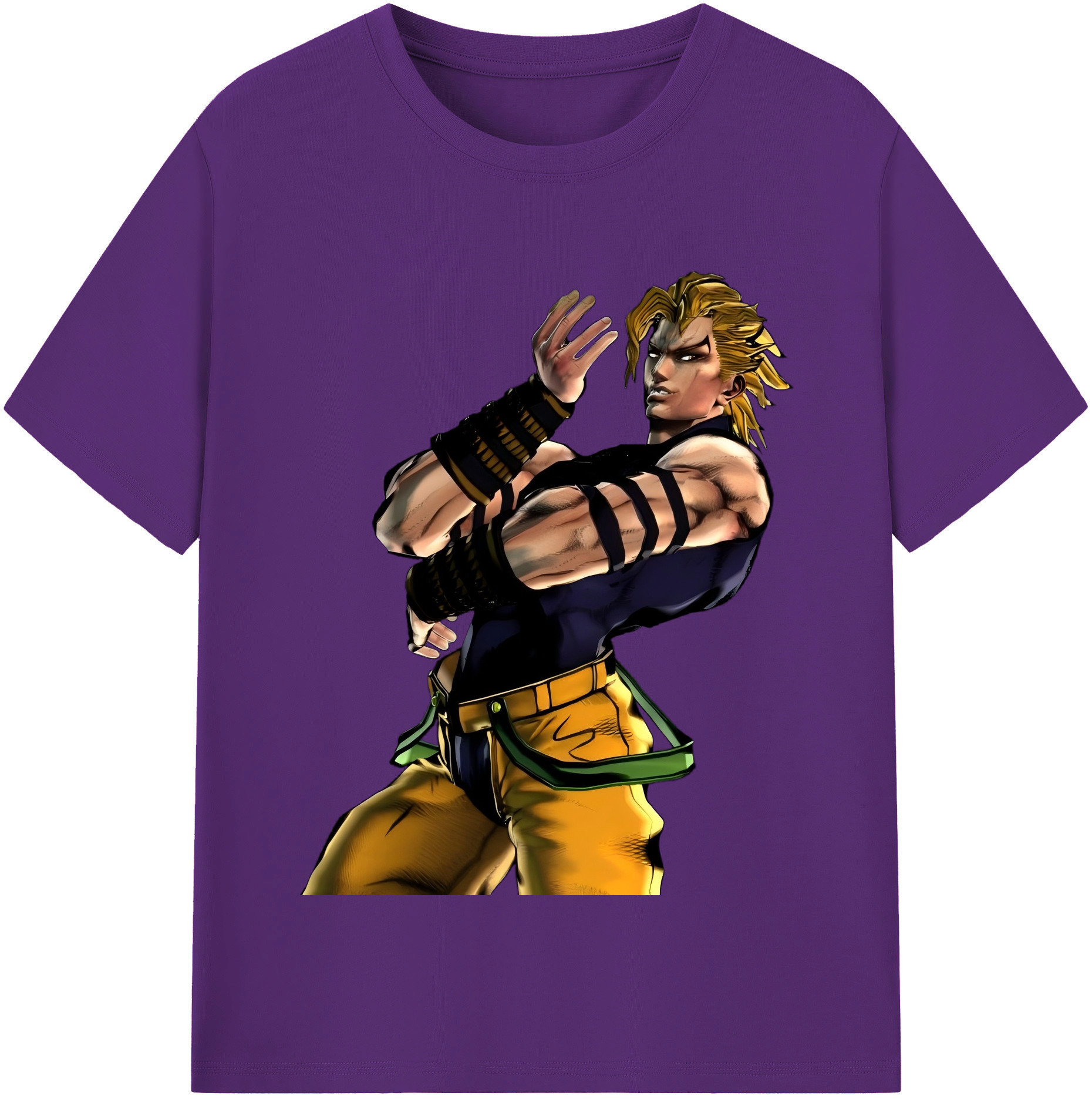 （画像用） ジョジョの奇妙な冒険 ディオ?ブランドー JoJo's Bizarre Adventure Dio Brando 綿100％半袖Tシャツ（フロントプリント）