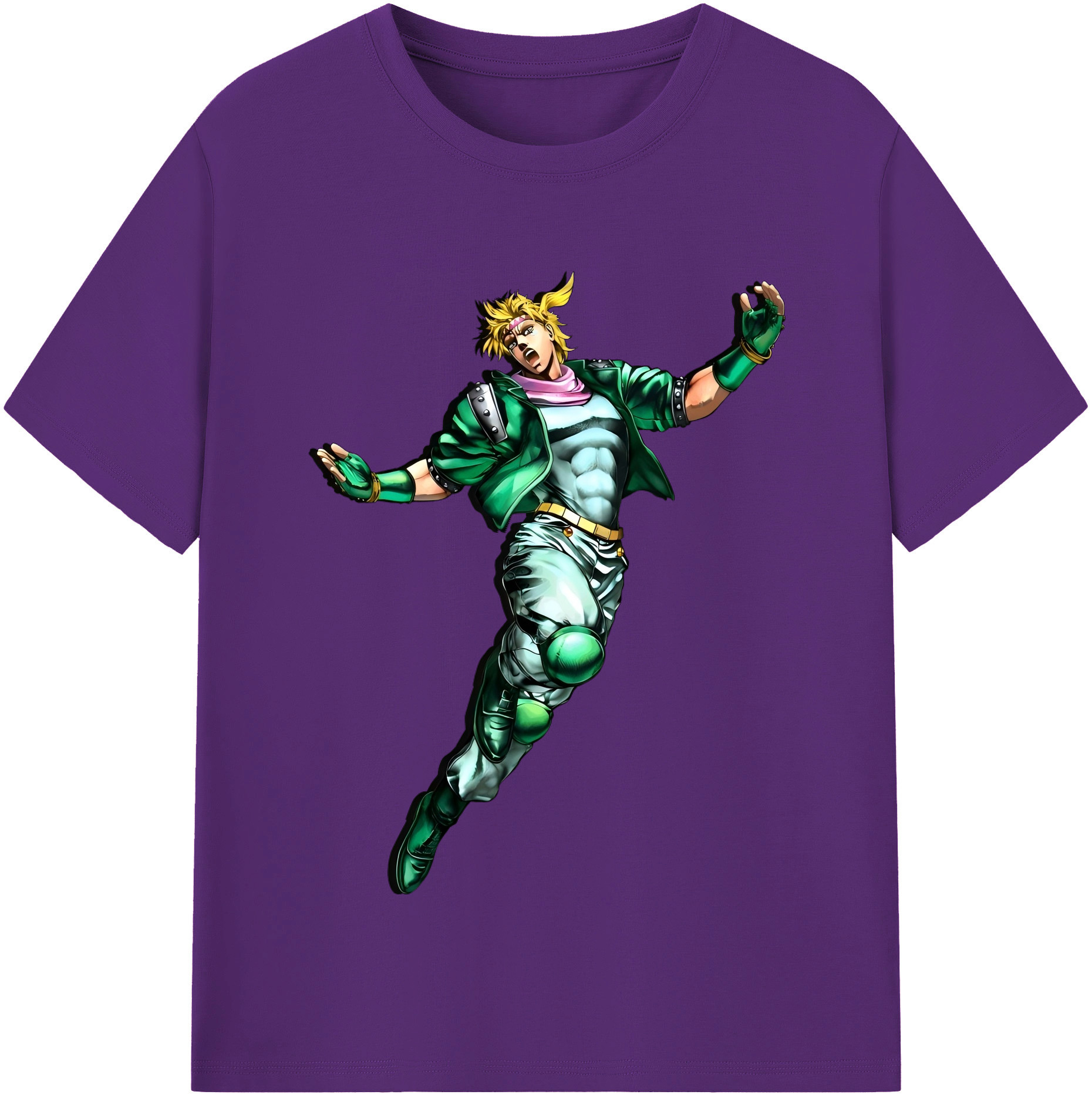 （画像用） ジョジョの奇妙な冒険 ディオ?ブランドー JoJo's Bizarre Adventure Dio Brando 綿100％半袖Tシャツ（フロントプリント）