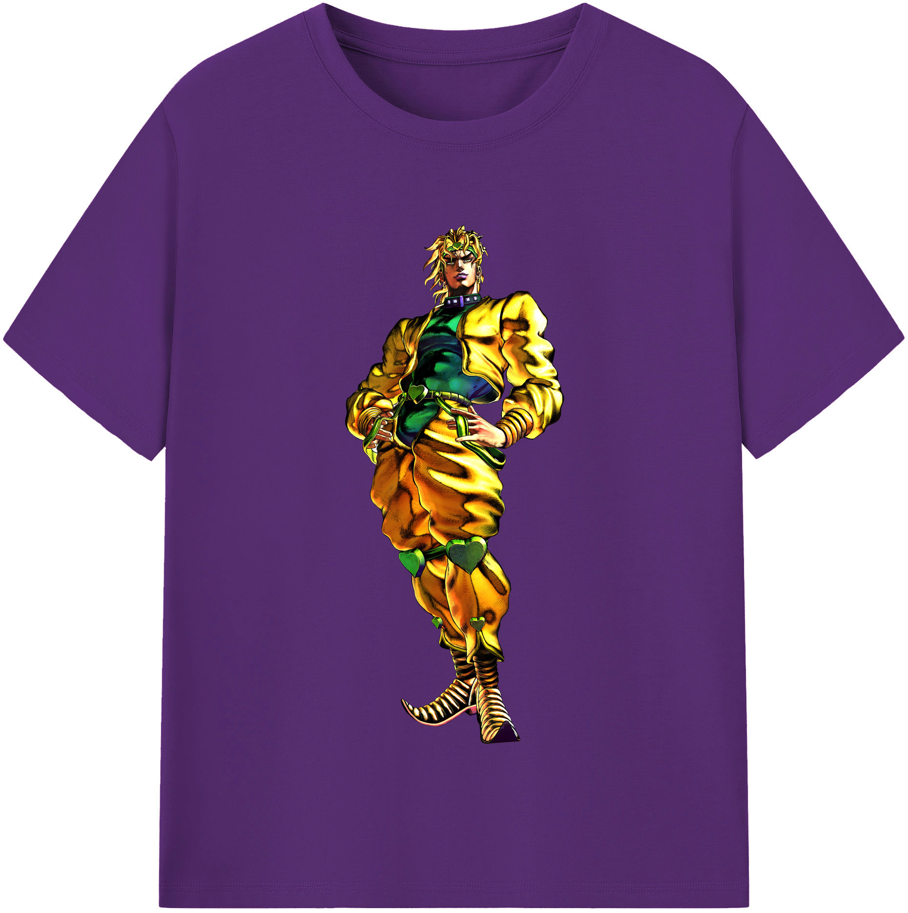 （画像用） ジョジョの奇妙な冒険 ディオ?ブランドー JoJo's Bizarre Adventure Dio Brando 綿100％半袖Tシャツ（フロントプリント）