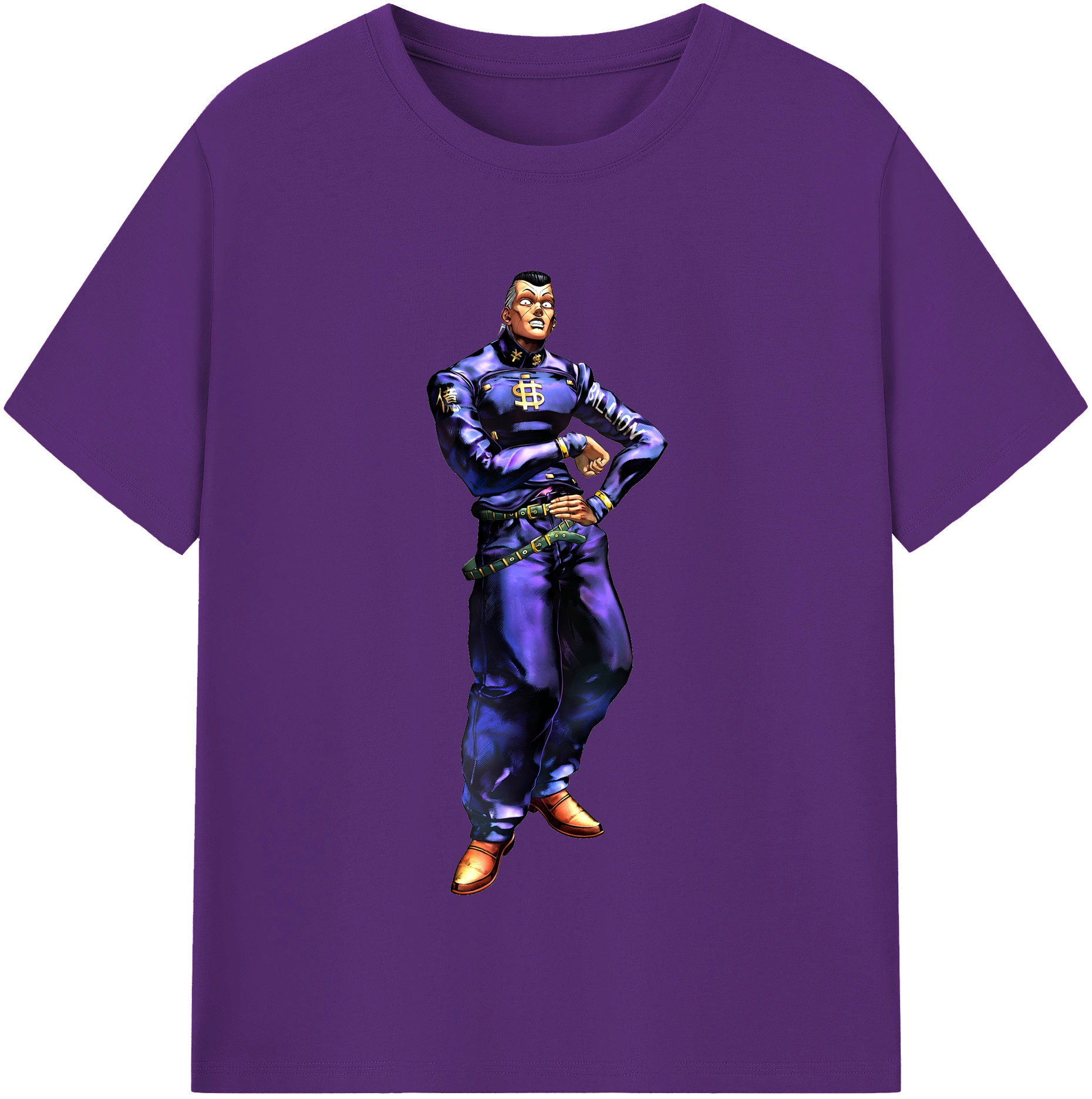 （画像用） ジョジョの奇妙な冒険 虹村億泰 にじむら おくやす JoJo's Bizarre Adventure Nijimura Okuyasu 綿100％半袖Tシャツ（フロントプリント）