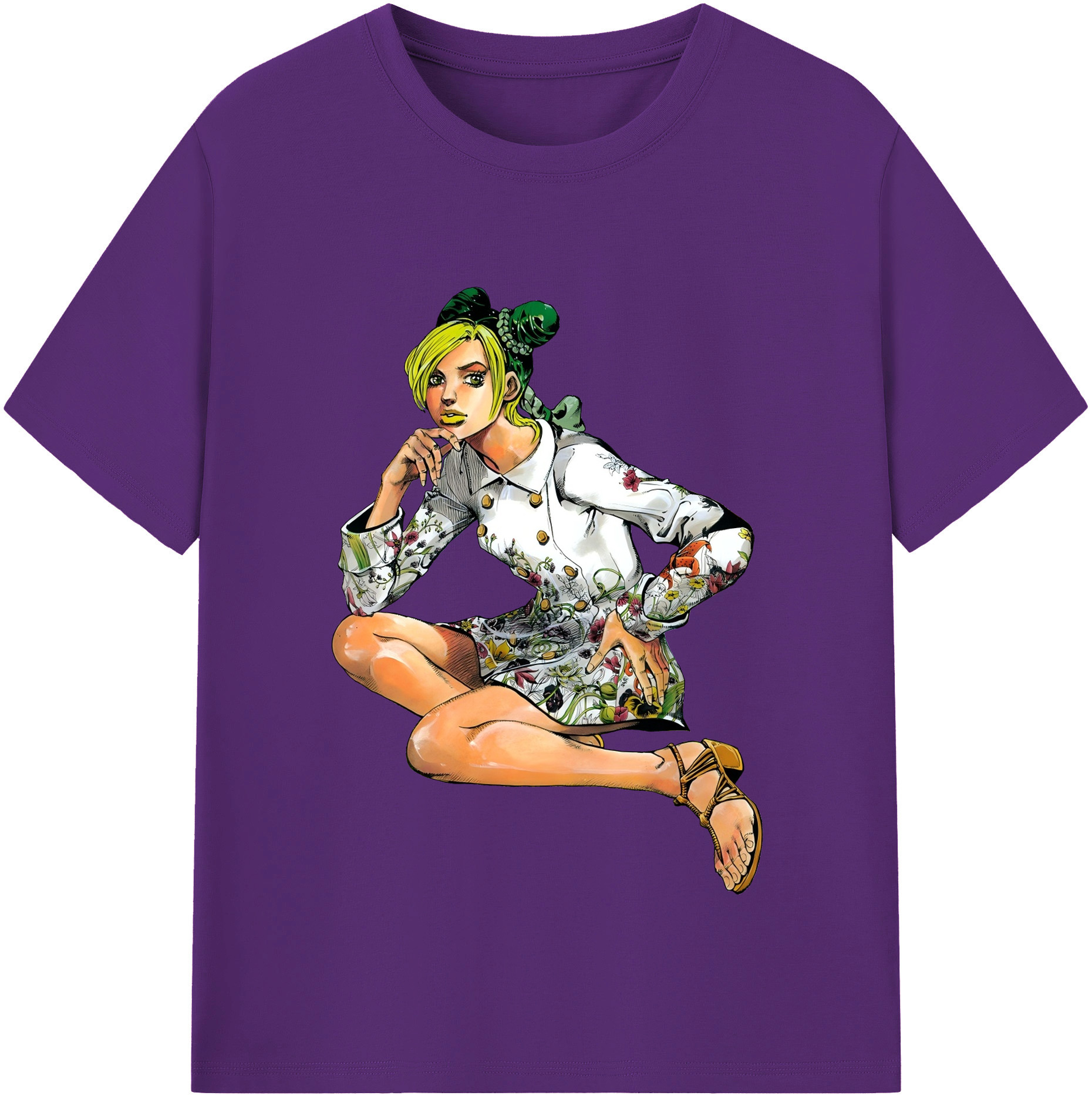 （画像用） "ジョジョの奇妙な冒険 くうじょう ジョリーン JoJo's Bizarre Adventure Jolyne Cujoh " 綿100％半袖Tシャツ（フロントプリント）