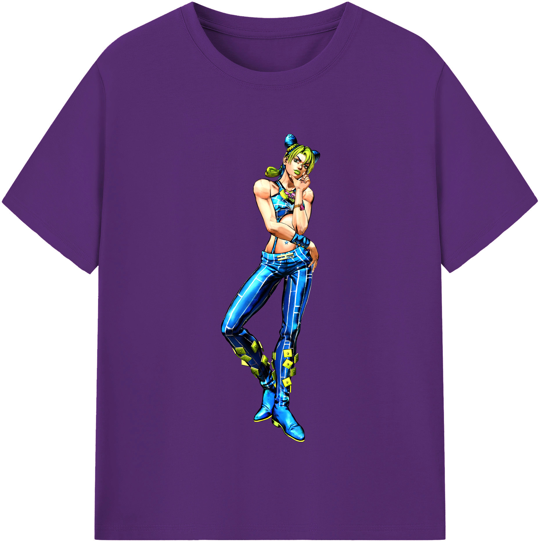 （画像用） "ジョジョの奇妙な冒険 くうじょう ジョリーン JoJo's Bizarre Adventure Jolyne Cujoh " 綿100％半袖Tシャツ（フロントプリント）