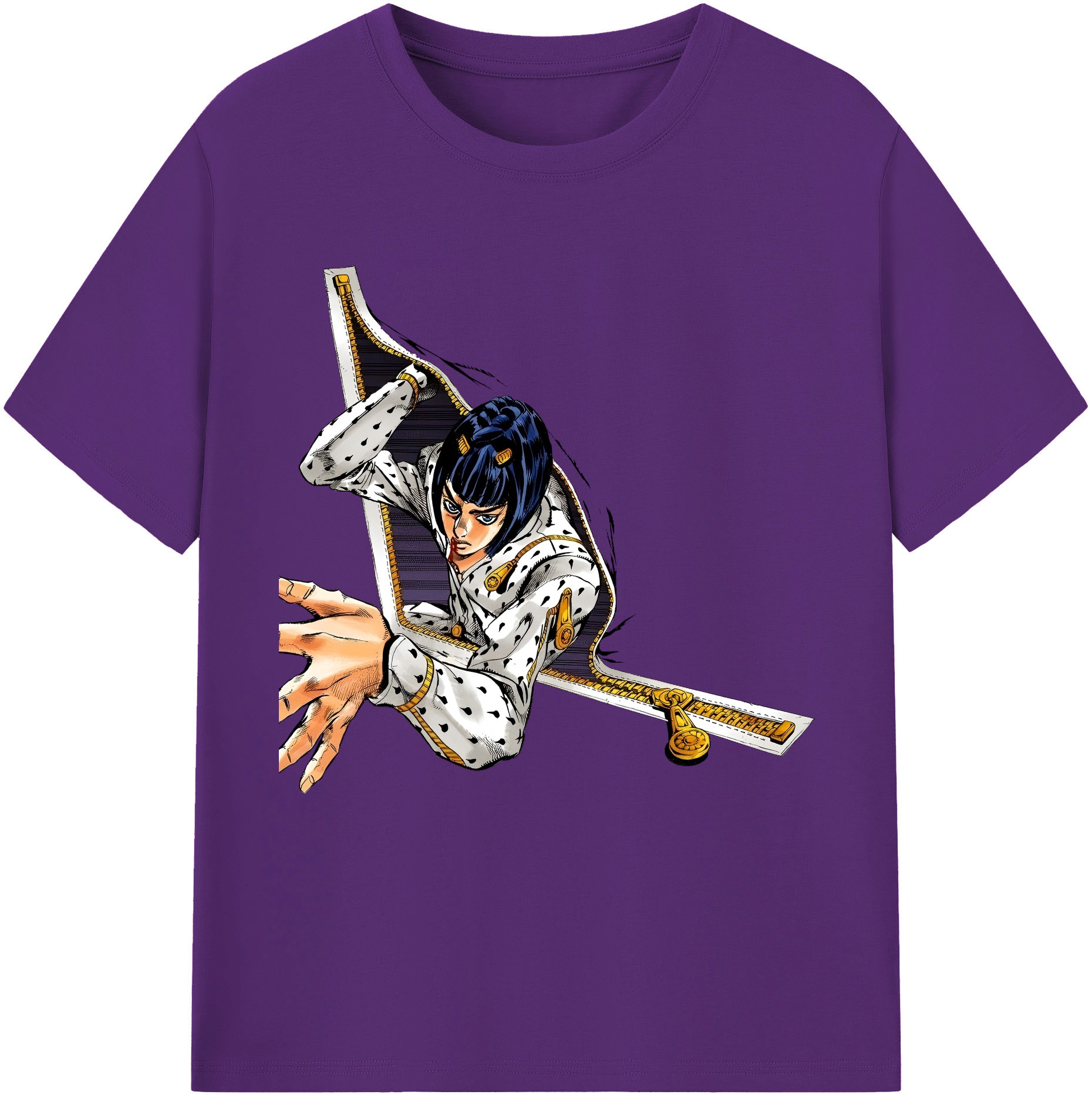 （画像用） ジョジョの奇妙な冒険 ブローノ?ブチャラティ JoJo's Bizarre Adventure Bruno Bucciarati 綿100％半袖Tシャツ（フロントプリント）