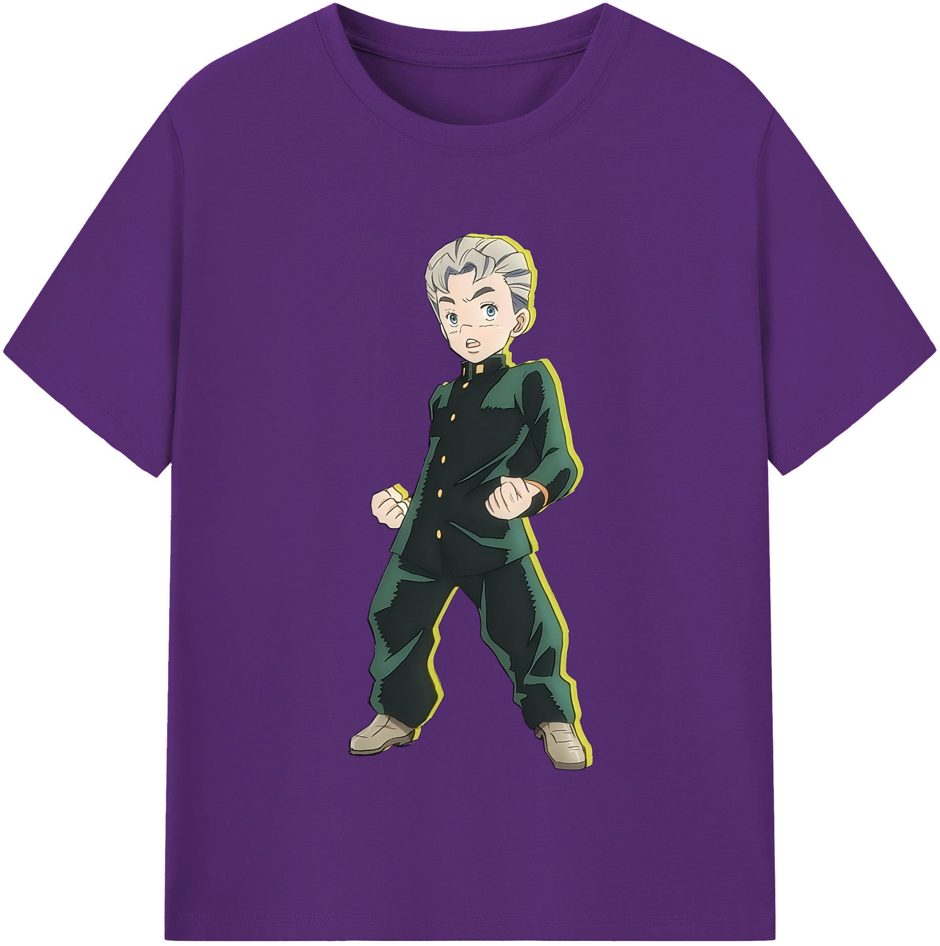 （画像用） ジョジョの奇妙な冒険 広瀨康一 JoJo's Bizarre Adventure Hirose Koichi 綿100％半袖Tシャツ（フロントプリント）
