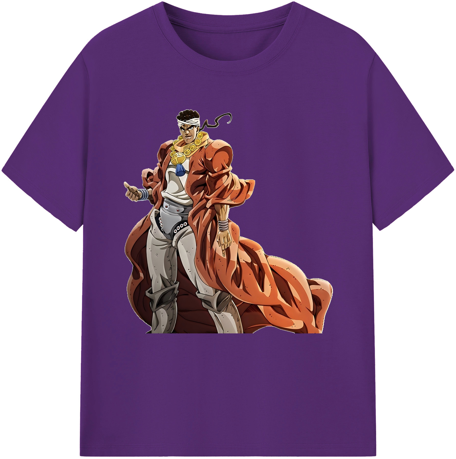 （画像用） ジョジョの奇妙な冒険 ムハンマド?アブドゥル JoJo's Bizarre Adventure Muhammad Avdol 綿100％半袖Tシャツ（フロントプリント）