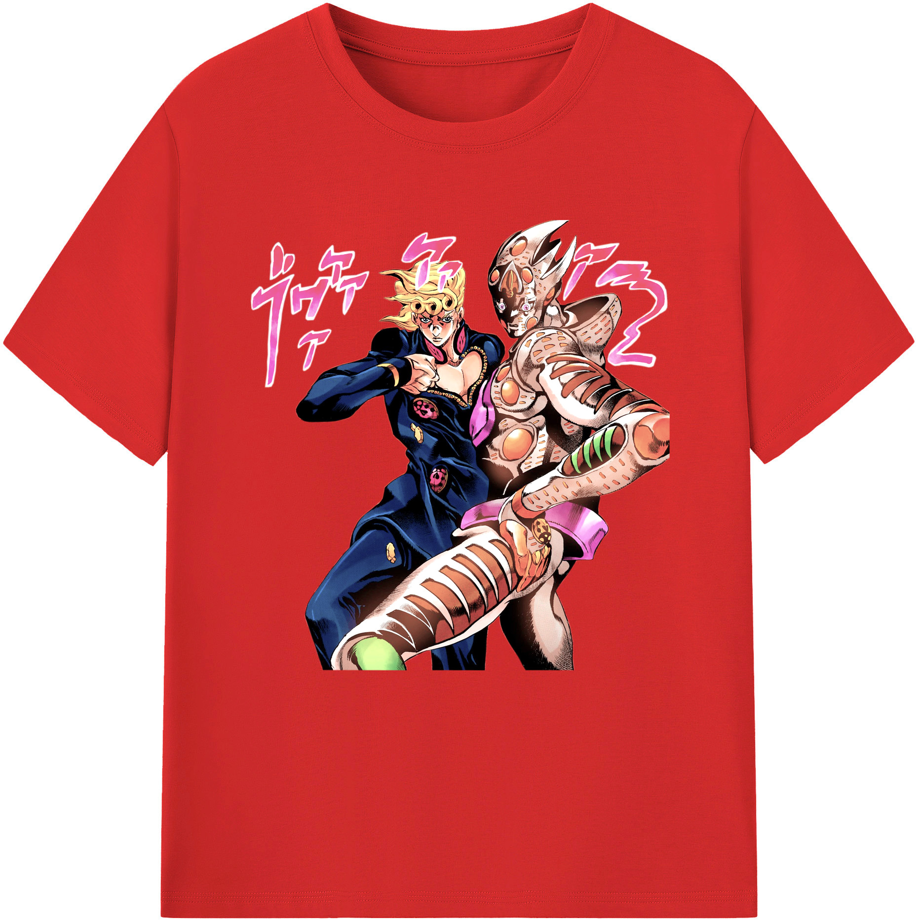 （画像用） ジョジョの奇妙な冒険 ジョルノ?ジョバァーナ JoJo's Bizarre Adventure Giorno Giovanna 綿100％半袖Tシャツ（フロントプリント）