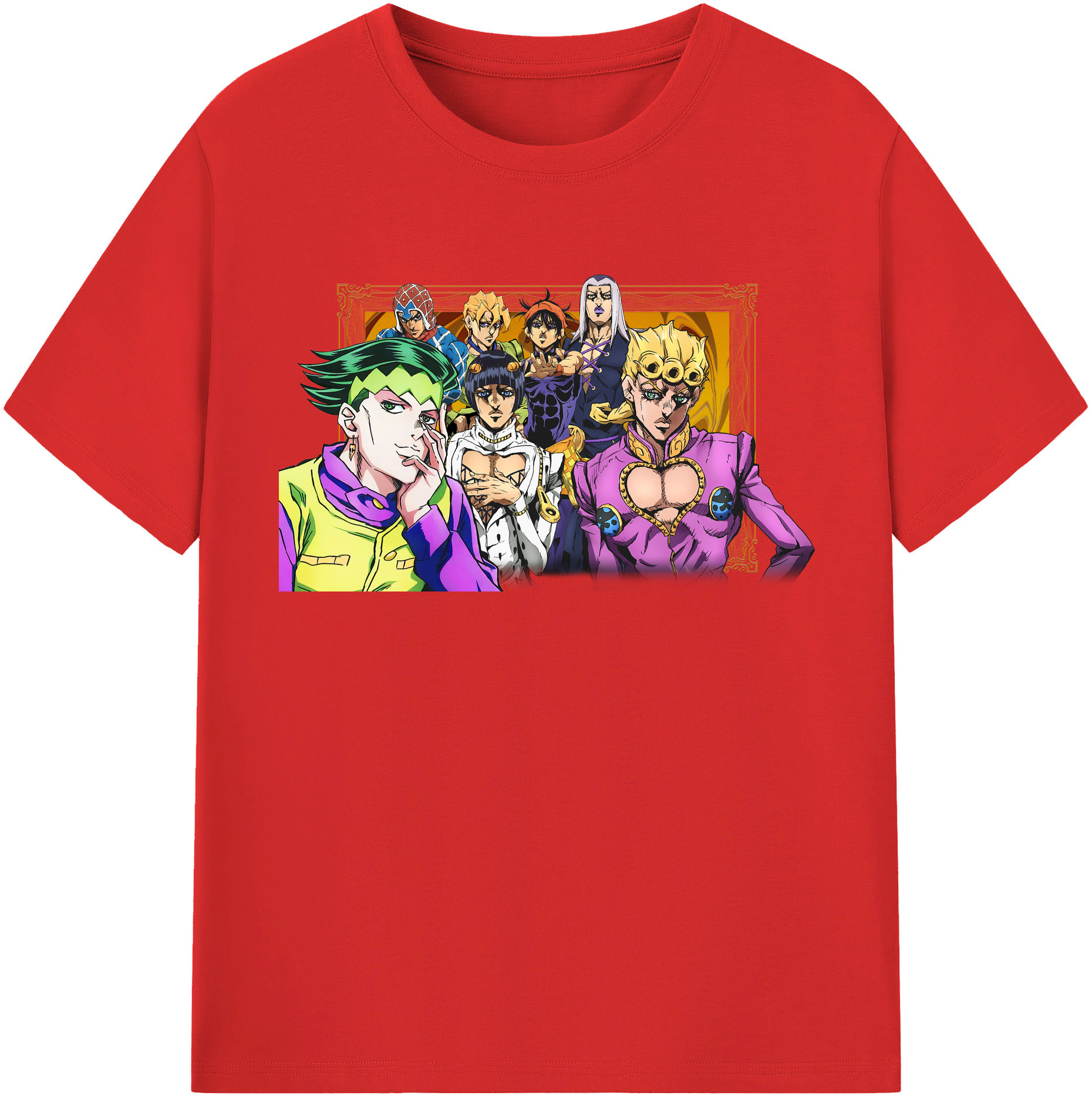（画像用） ジョジョの奇妙な冒険 ジョルノ?ジョバァーナ JoJo's Bizarre Adventure Giorno Giovanna 綿100％半袖Tシャツ（フロントプリント）