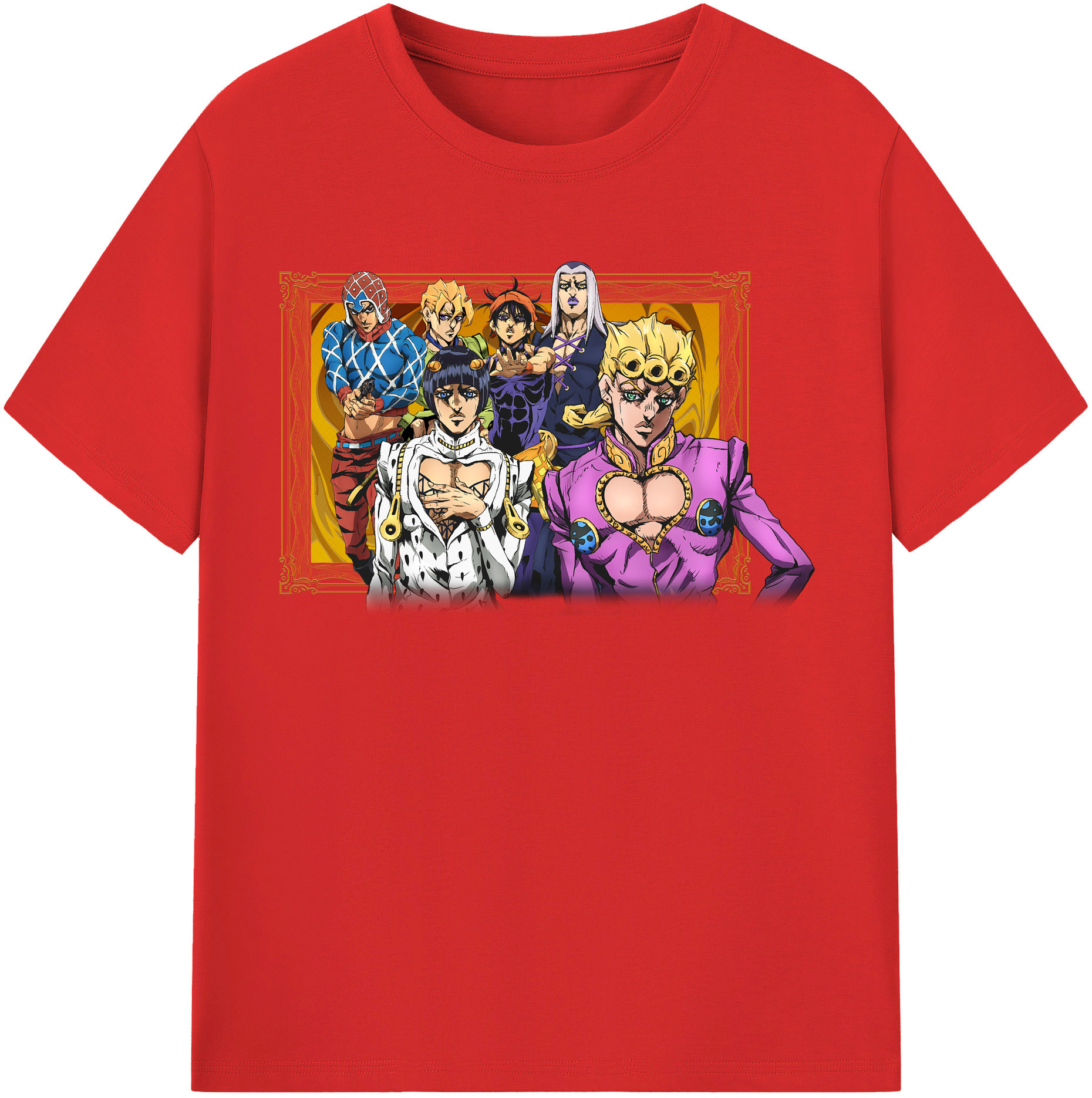 （画像用） ジョジョの奇妙な冒険 ジョルノ?ジョバァーナ JoJo's Bizarre Adventure Giorno Giovanna 綿100％半袖Tシャツ（フロントプリント）