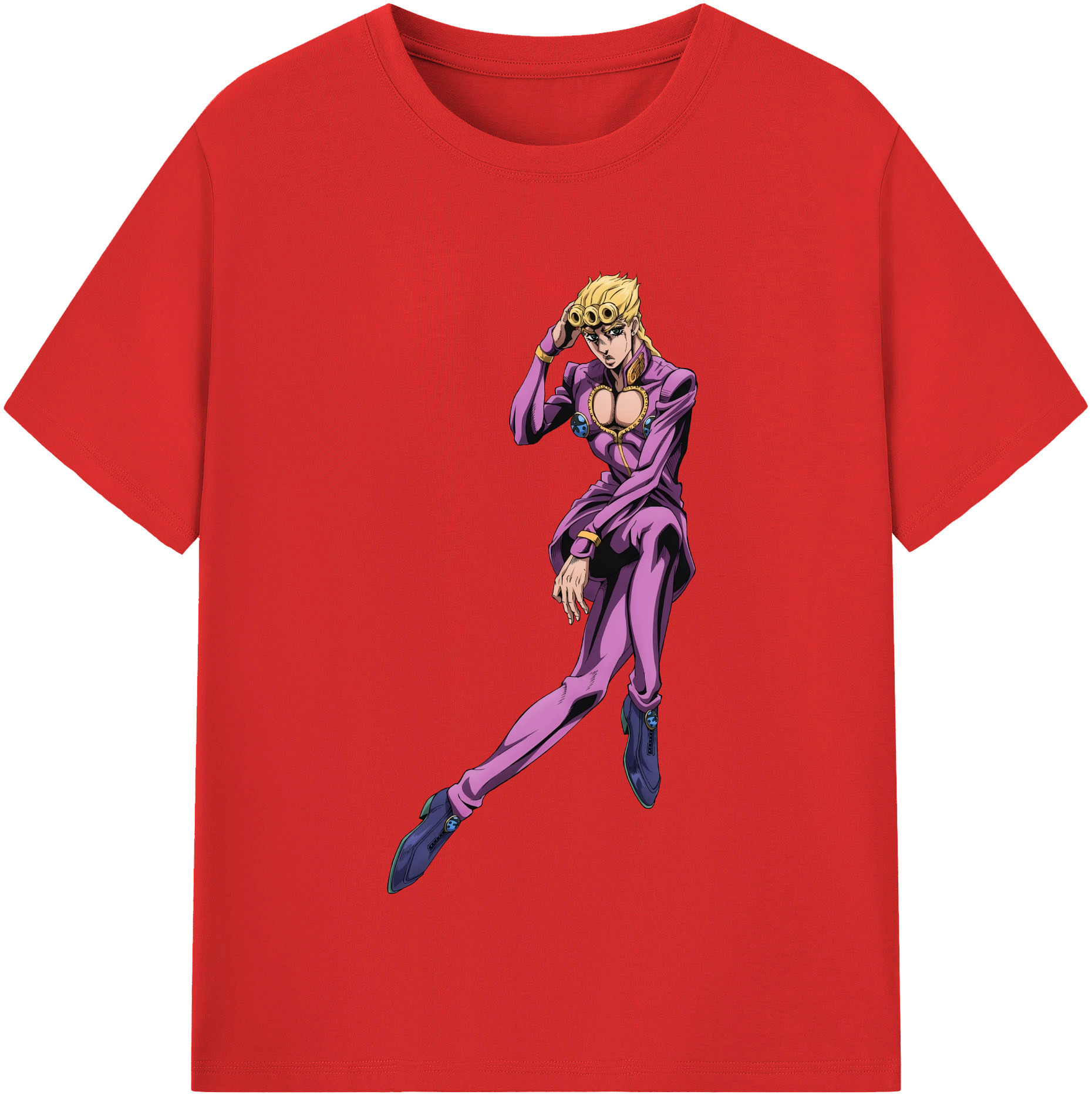 （画像用） ジョジョの奇妙な冒険 ジョルノ?ジョバァーナ JoJo's Bizarre Adventure Giorno Giovanna 綿100％半袖Tシャツ（フロントプリント）