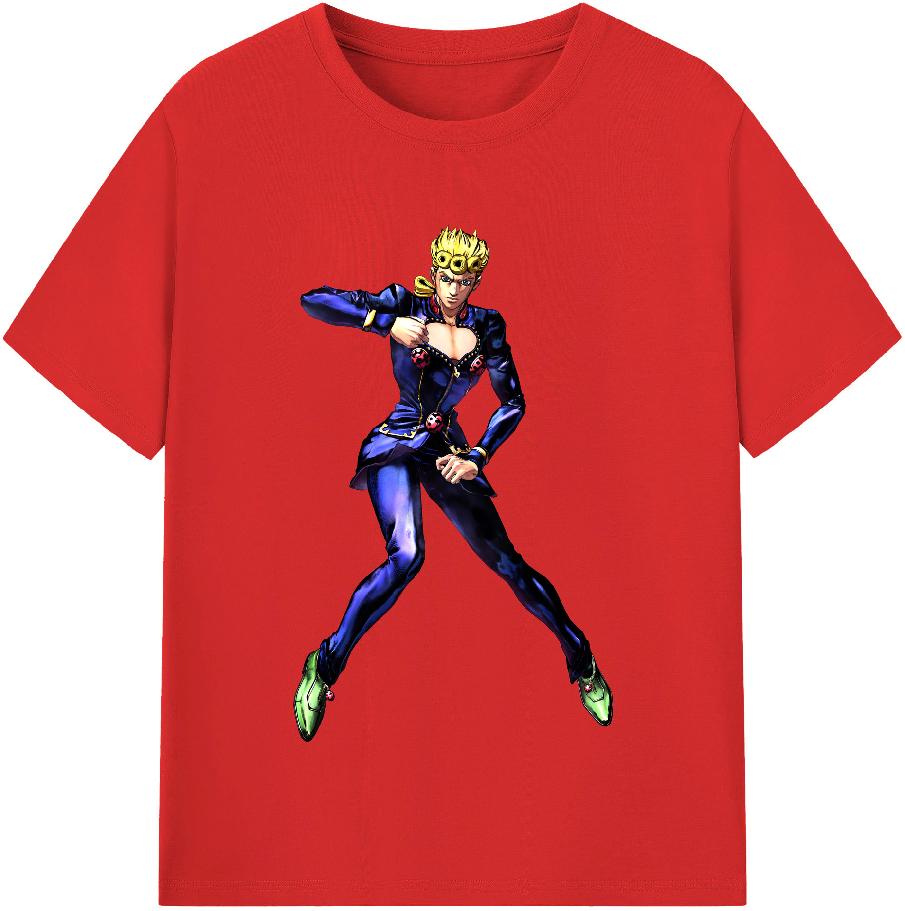 （画像用） ジョジョの奇妙な冒険 ジョルノ?ジョバァーナ JoJo's Bizarre Adventure Giorno Giovanna 綿100％半袖Tシャツ（フロントプリント）