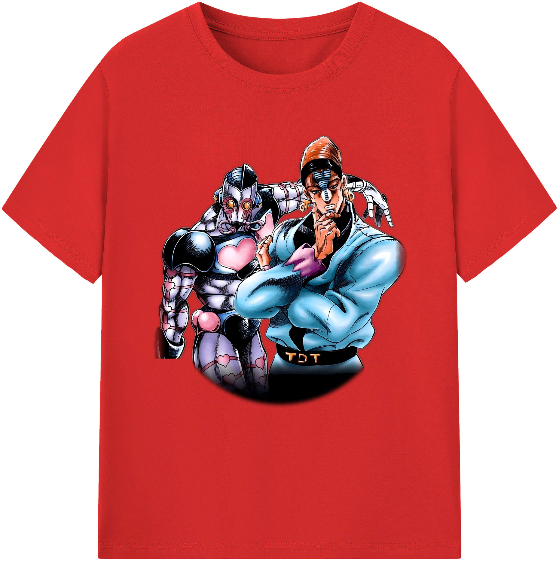 （画像用） ジョジョの奇妙な冒険 ひがしかた じょうすけ JoJo's Bizarre Adventure Higashikata Josuke 綿100％半袖Tシャツ（フロントプリント）