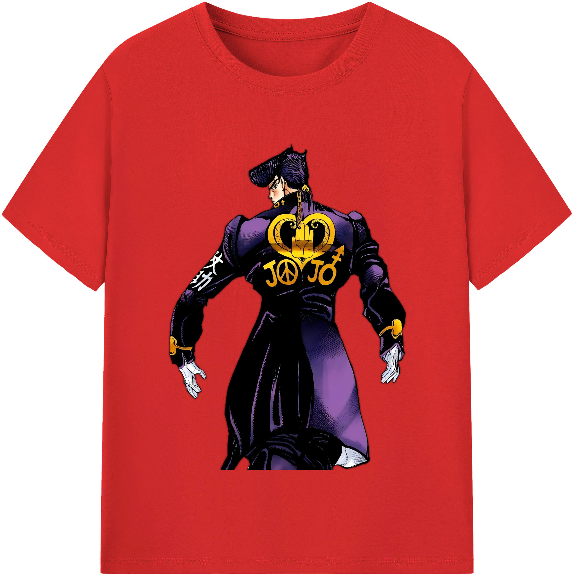 （画像用） ジョジョの奇妙な冒険 ひがしかた じょうすけ JoJo's Bizarre Adventure Higashikata Josuke 綿100％半袖Tシャツ（フロントプリント）