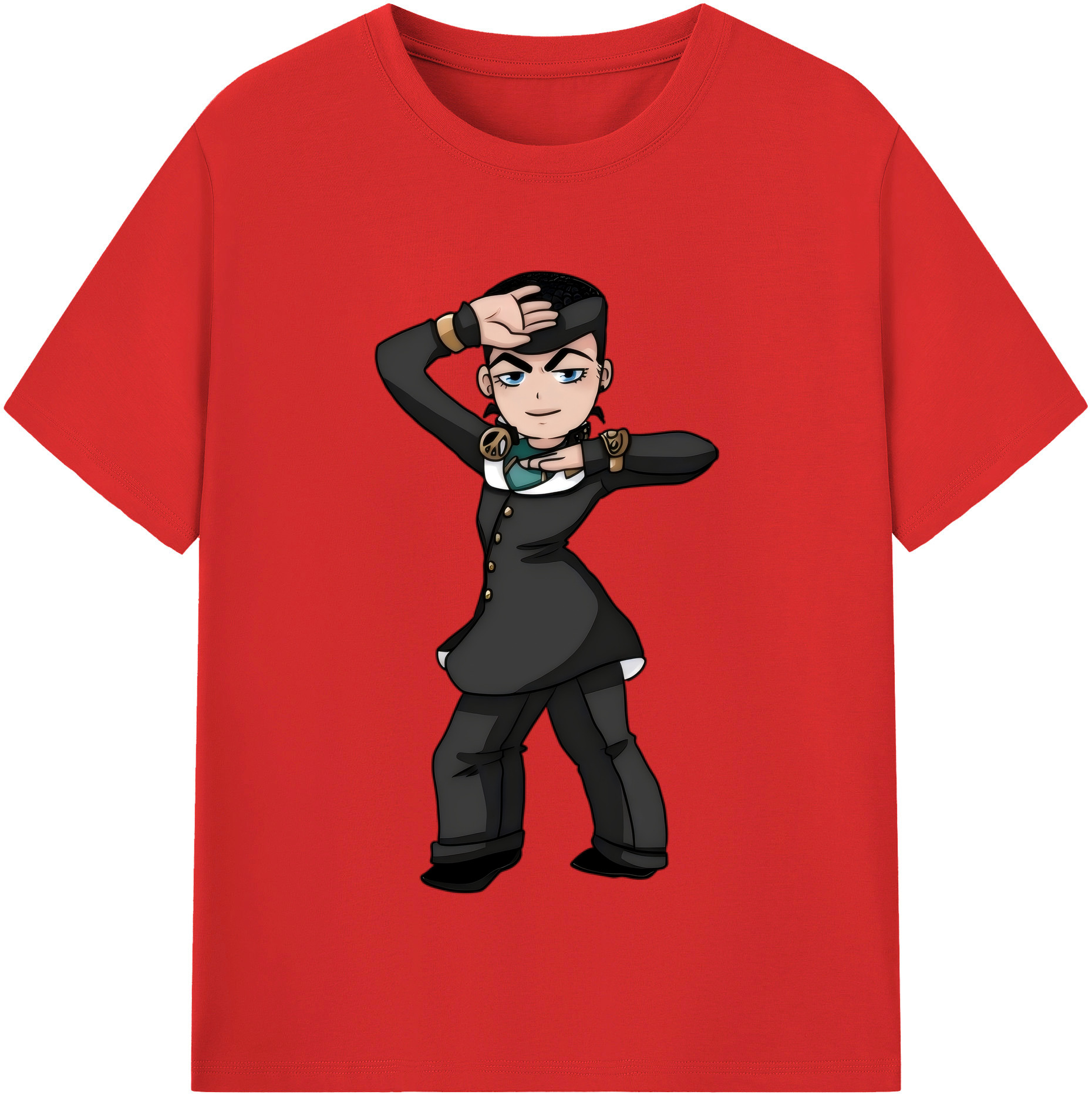 （画像用） ジョジョの奇妙な冒険 ひがしかた じょうすけ JoJo's Bizarre Adventure Higashikata Josuke 綿100％半袖Tシャツ（フロントプリント）