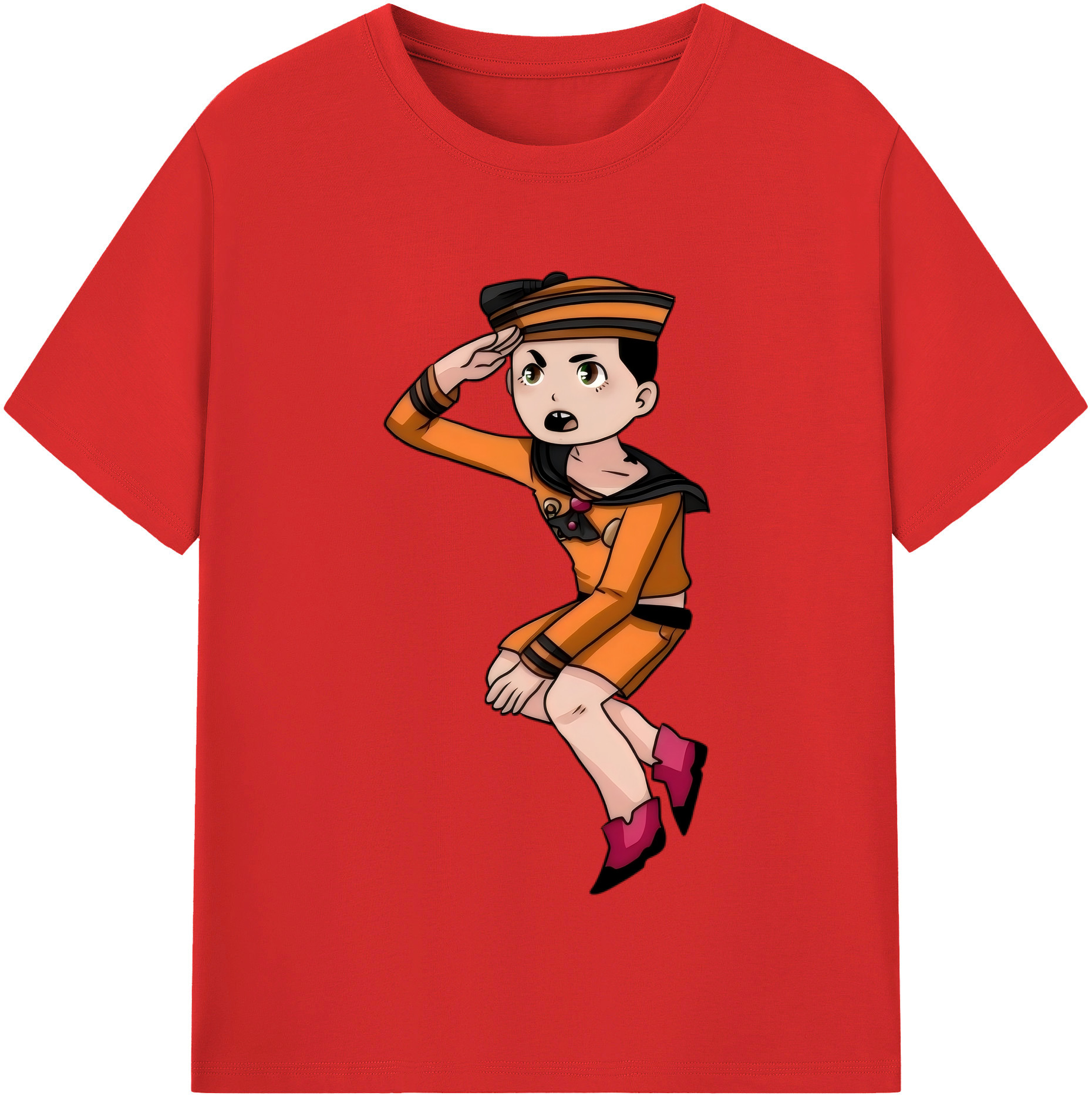 （画像用） ジョジョの奇妙な冒険 東方定助 JoJo's Bizarre Adventure Higashikata Josuke 綿100％半袖Tシャツ（フロントプリント）
