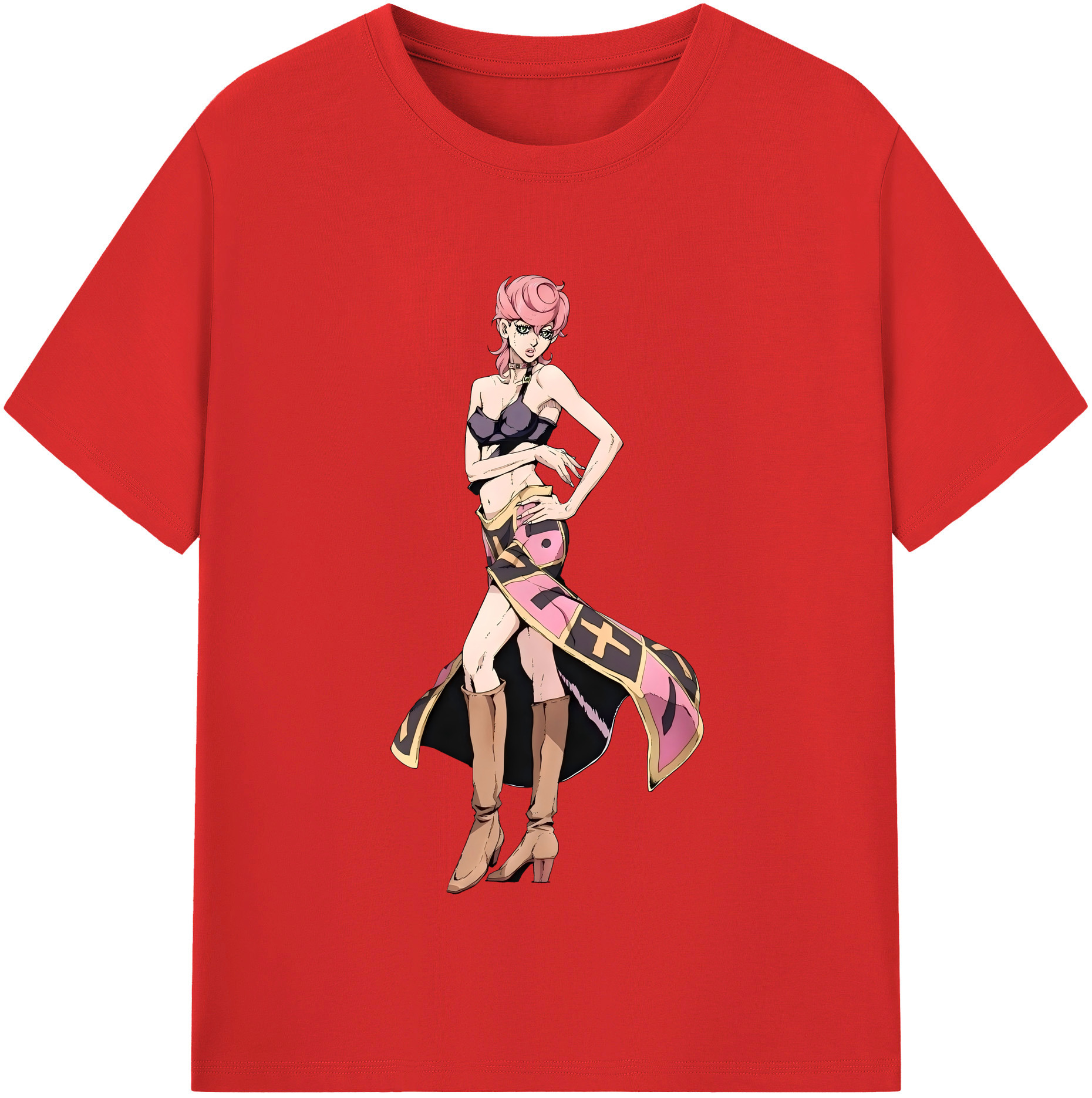 （画像用） ジョジョの奇妙な冒険 トリッシュ?ウナ JoJo's Bizarre Adventure Trish Una 綿100％半袖Tシャツ（フロントプリント）