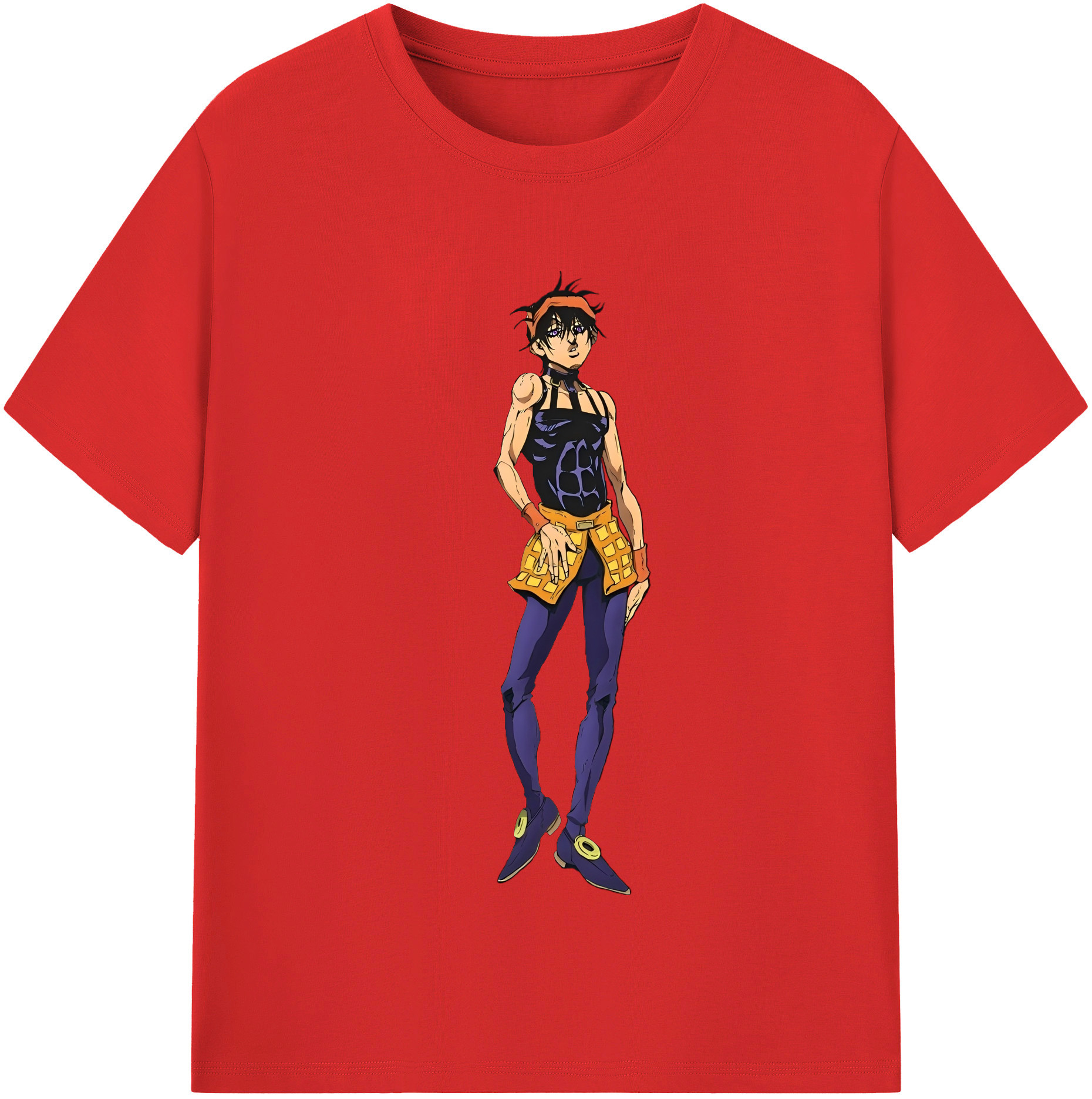 （画像用） ジョジョの奇妙な冒険 ナランチャ?ギルガ JoJo's Bizarre Adventure Narancia Ghirga 綿100％半袖Tシャツ（フロントプリント）