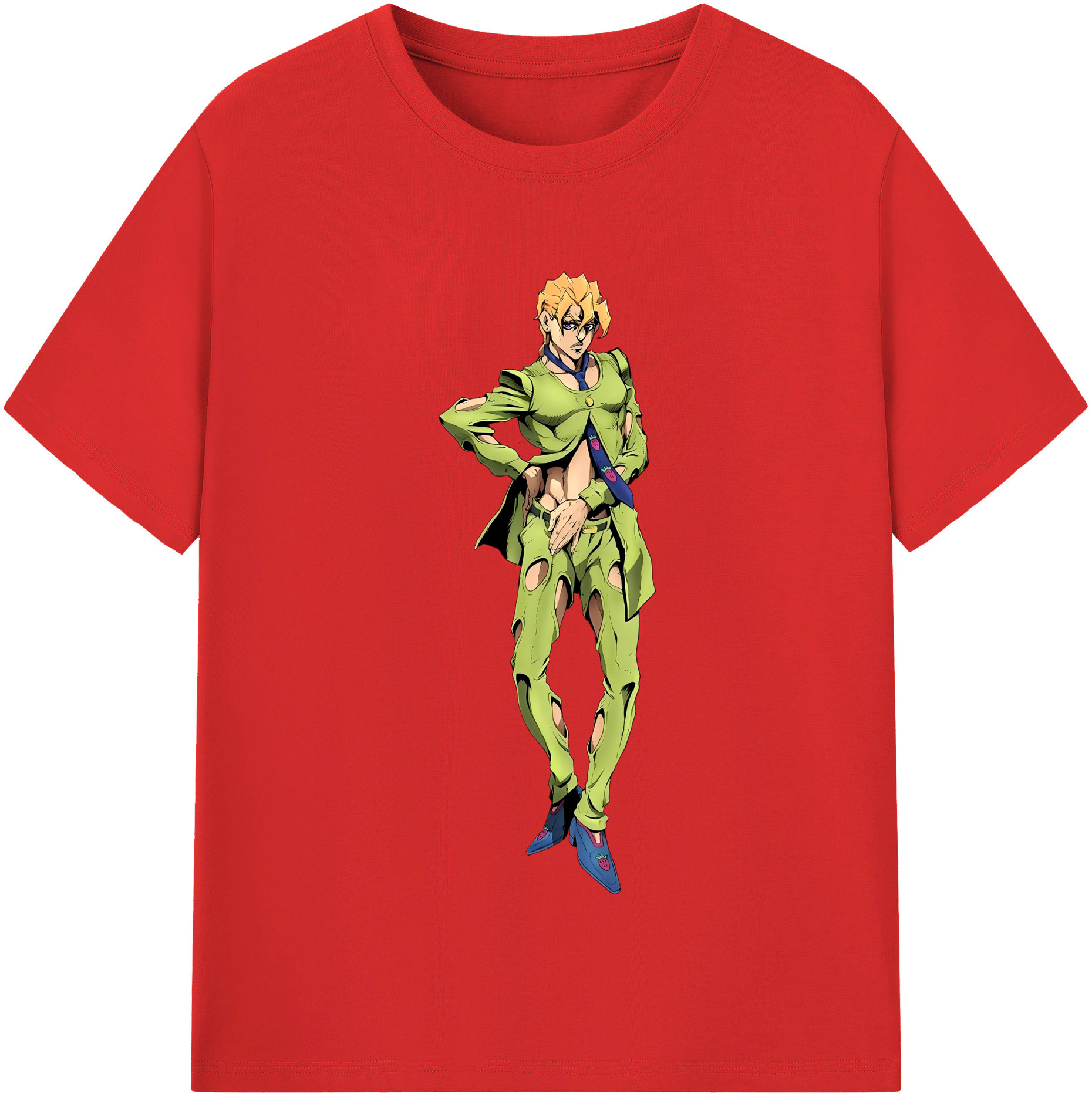 （画像用） ジョジョの奇妙な冒険 パンナコッタ?フー JoJo's Bizarre Adventure Pannacotta Fugo 綿100％半袖Tシャツ（フロントプリント）