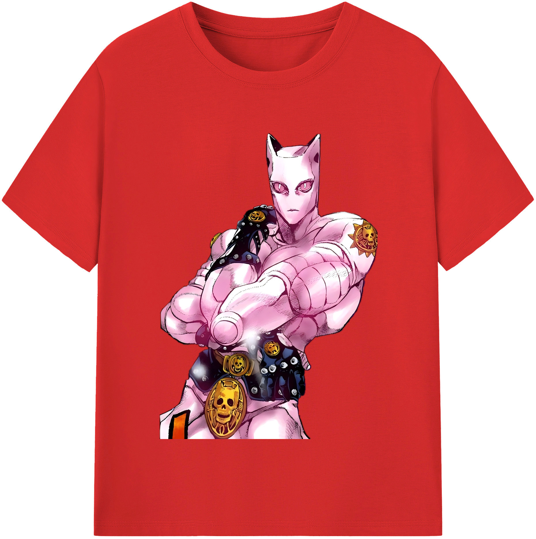 （画像用） ジョジョの奇妙な冒険 きら よしかげ JoJo's Bizarre Adventure Kira Yoshikage 綿100％半袖Tシャツ（フロントプリント）