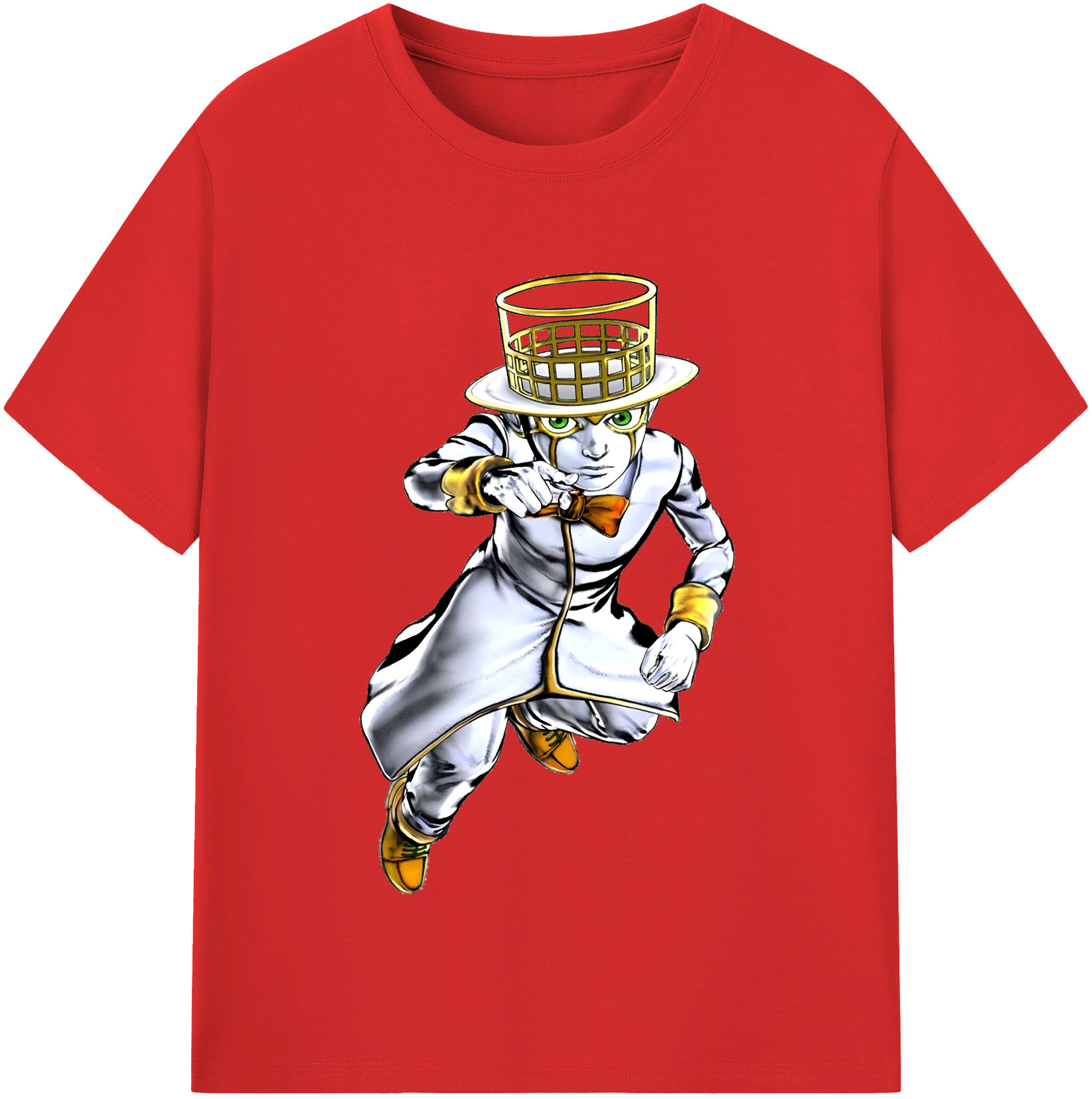 （画像用） ジョジョの奇妙な冒険 岸辺 露伴（きしべ ろはん） JoJo's Bizarre Adventure Rohan Kishibe 綿100％半袖Tシャツ（フロントプリント）