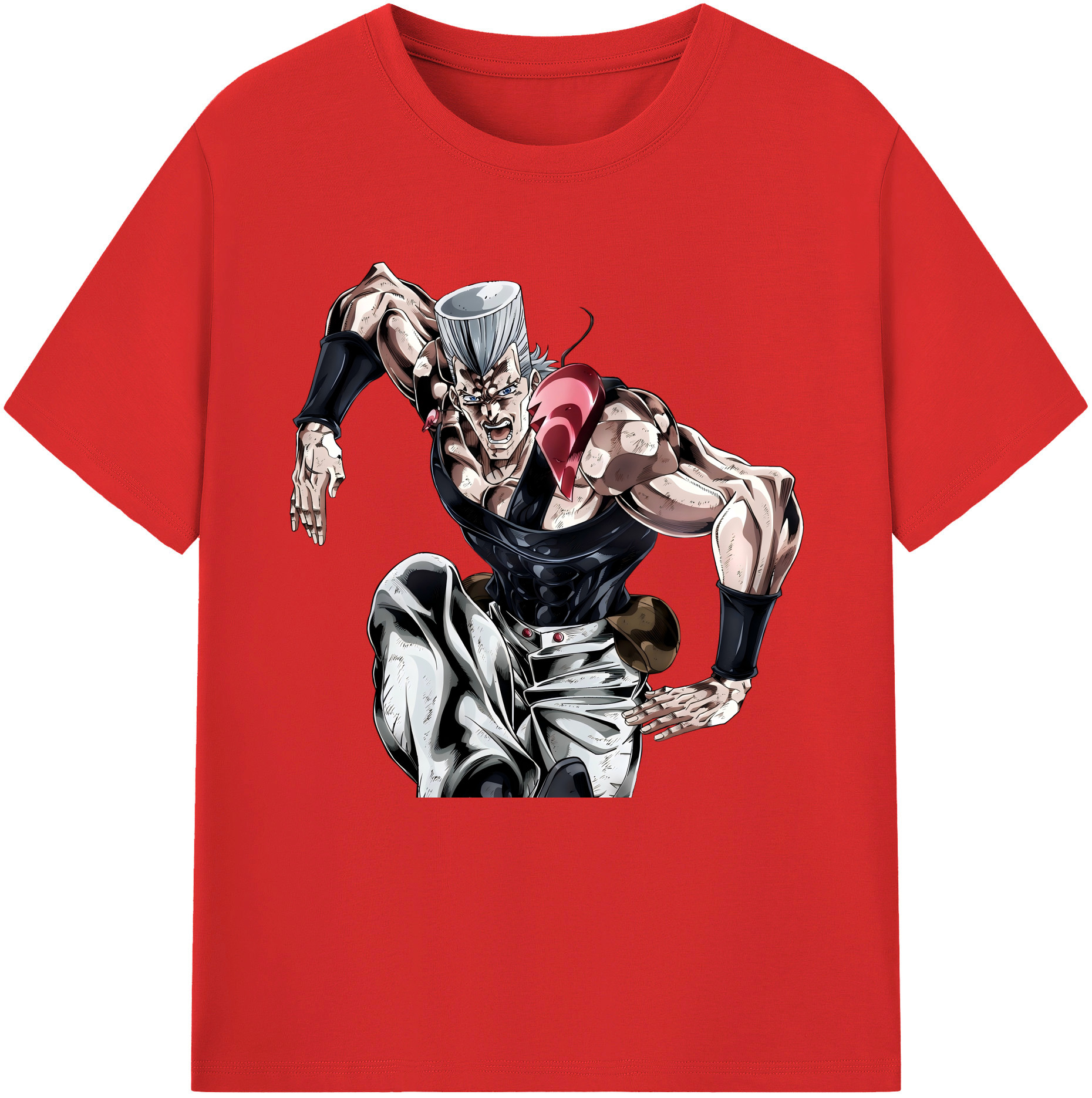 （画像用） ジョジョの奇妙な冒険 ジャン＝ピエール?ポルナレフ JoJo's Bizarre Adventure Jan Pierre Polnareff 綿100％半袖Tシャツ（フロントプリント）