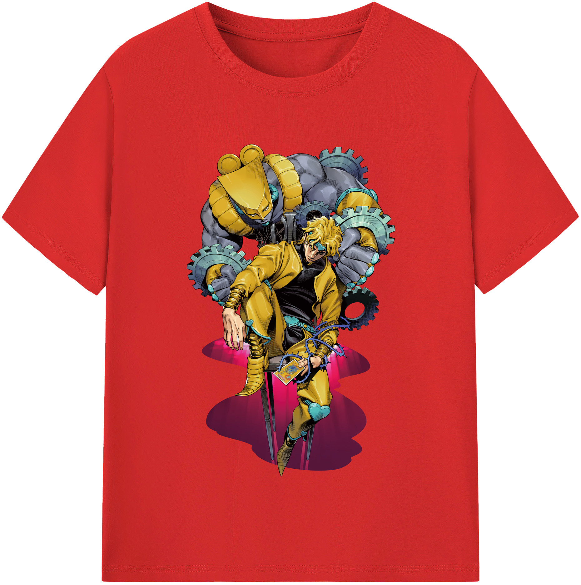 （画像用） ジョジョの奇妙な冒険 ディオ?ブランドー JoJo's Bizarre Adventure Dio Brando 綿100％半袖Tシャツ（フロントプリント）