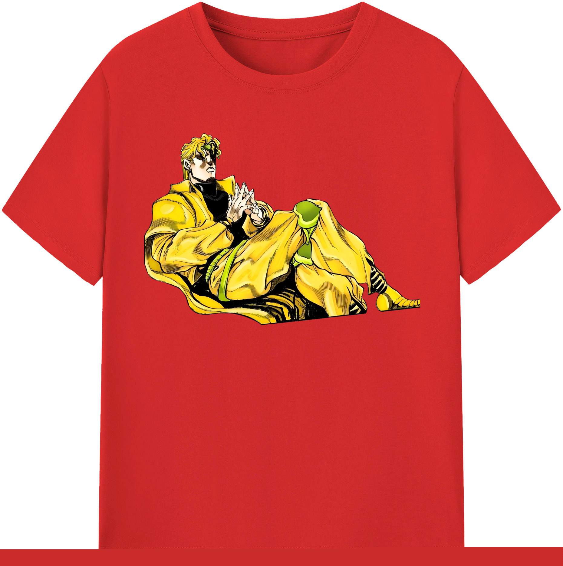 （画像用） ジョジョの奇妙な冒険 ディオ?ブランドー JoJo's Bizarre Adventure Dio Brando 綿100％半袖Tシャツ（フロントプリント）