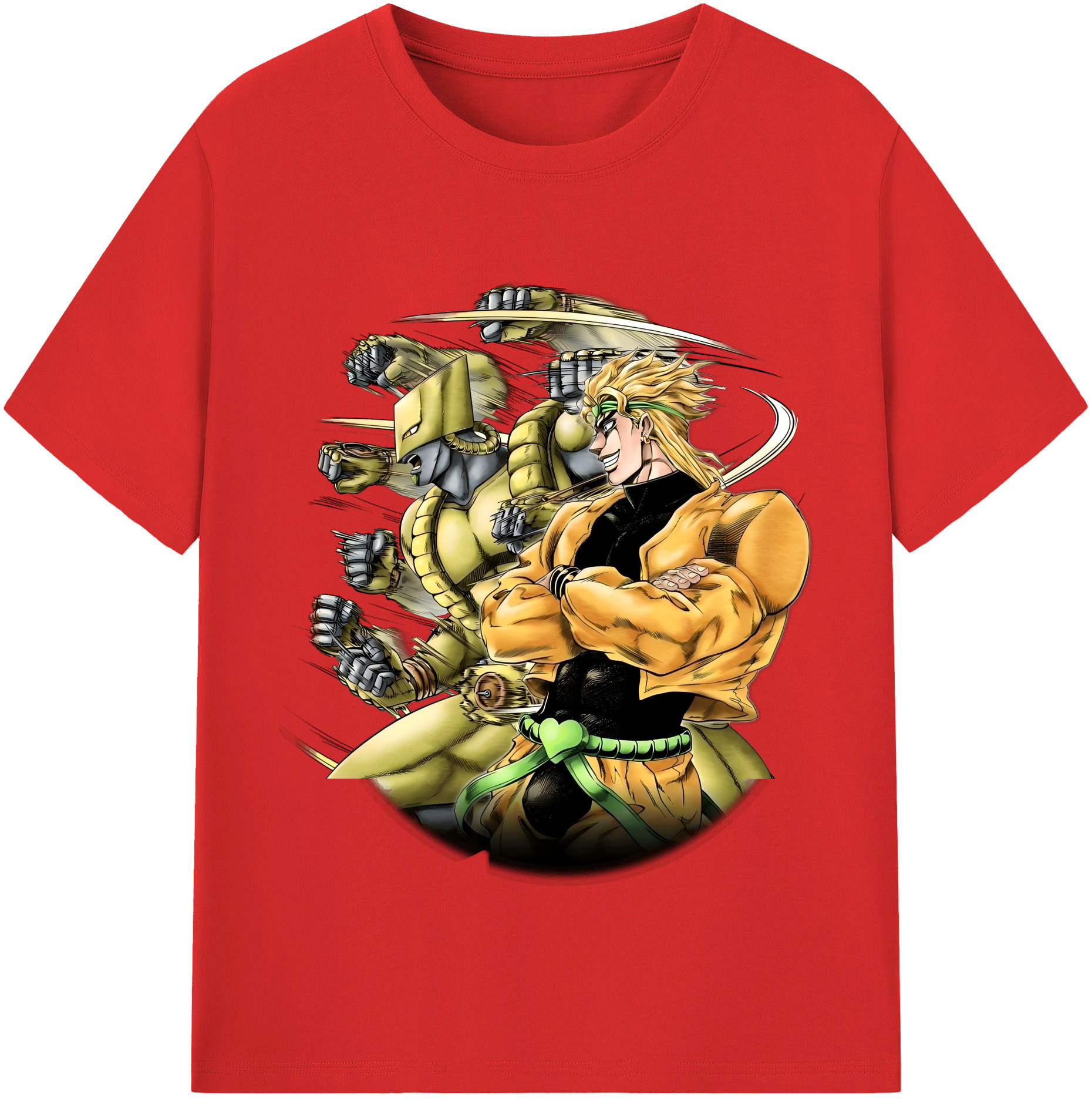 （画像用） ジョジョの奇妙な冒険 ディオ?ブランドー JoJo's Bizarre Adventure Dio Brando 綿100％半袖Tシャツ（フロントプリント）