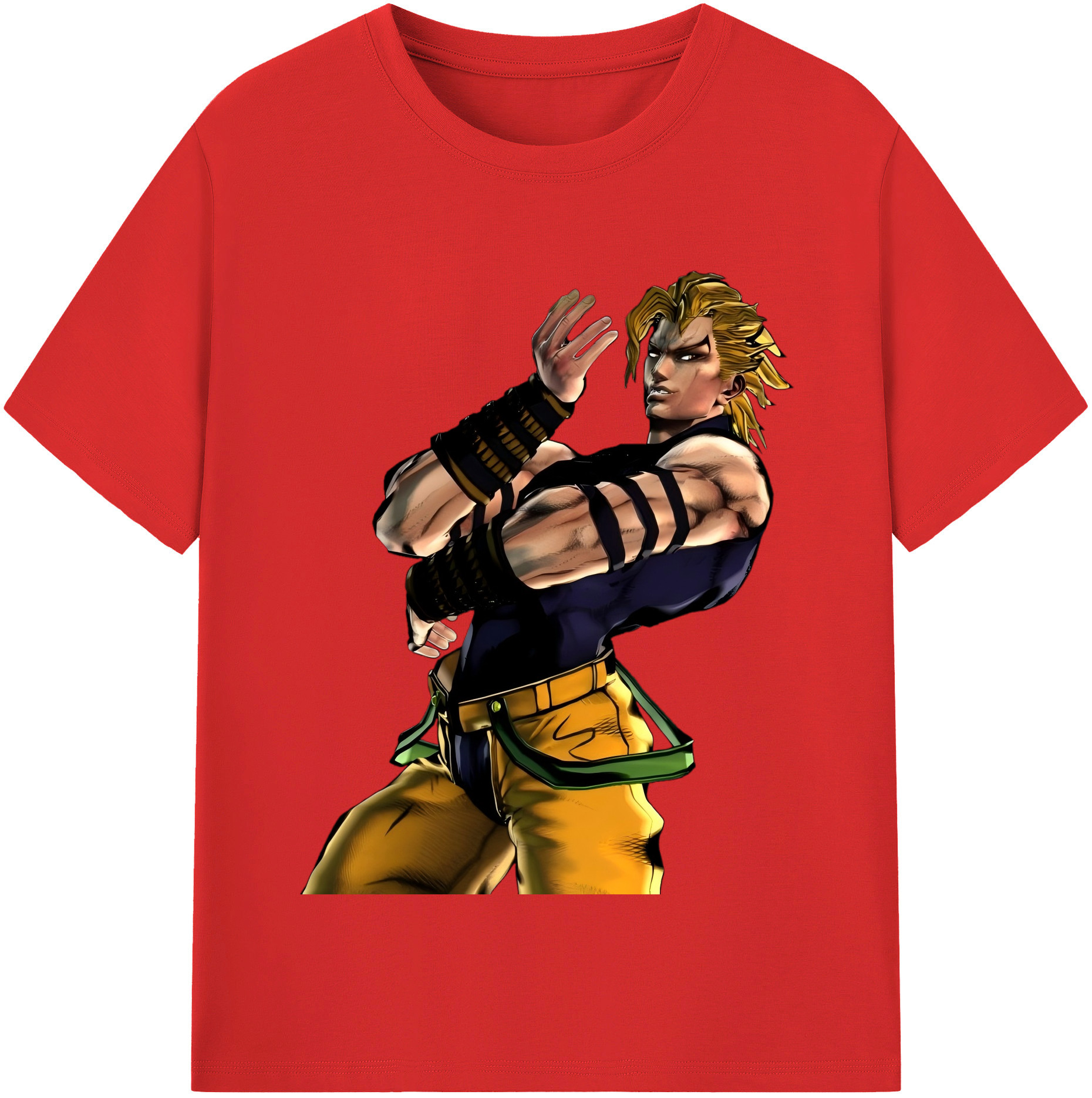 （画像用） ジョジョの奇妙な冒険 ディオ?ブランドー JoJo's Bizarre Adventure Dio Brando 綿100％半袖Tシャツ（フロントプリント）