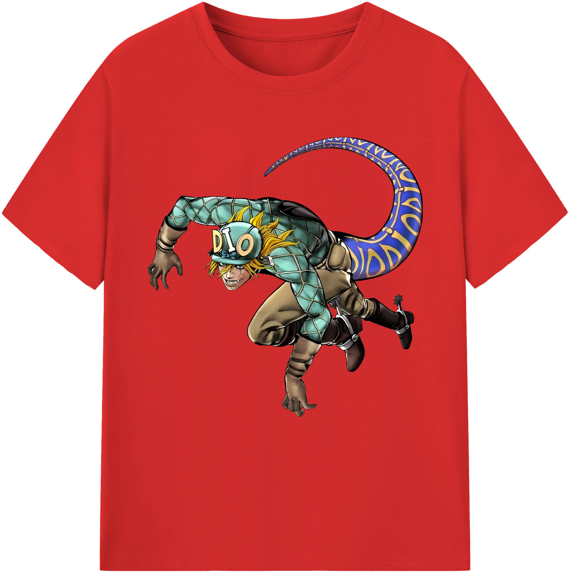 （画像用） ジョジョの奇妙な冒険 ディオ?ブランドー JoJo's Bizarre Adventure Dio Brando 綿100％半袖Tシャツ（フロントプリント）