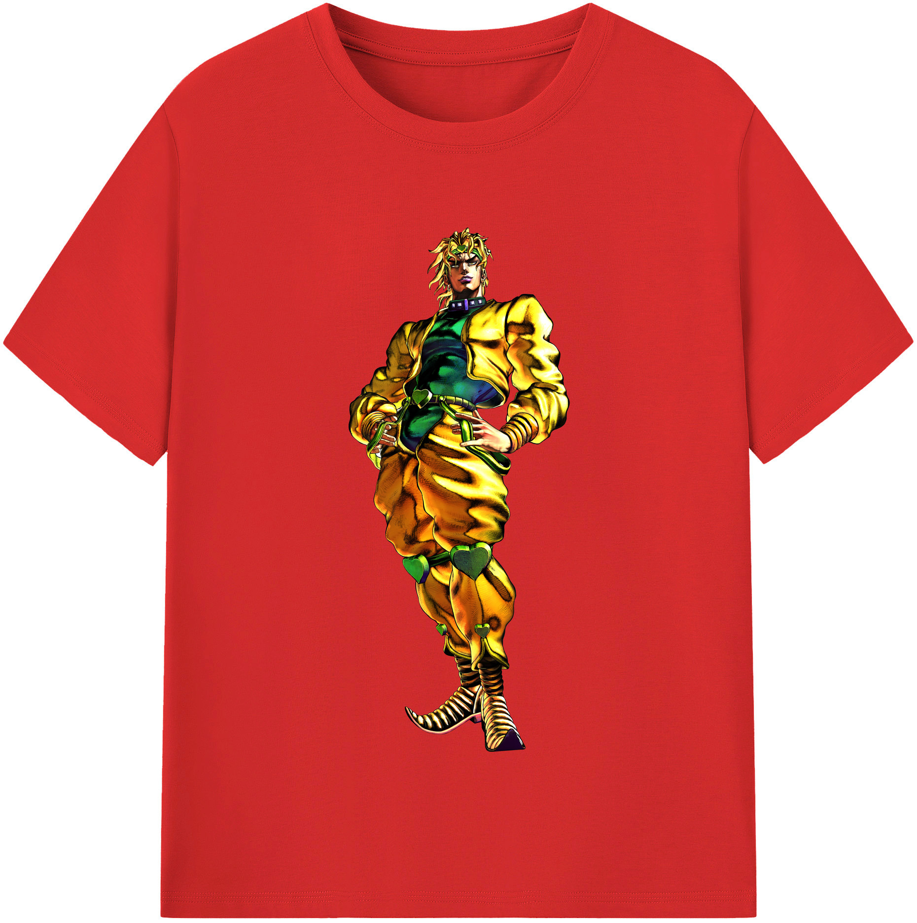 （画像用） ジョジョの奇妙な冒険 ディオ?ブランドー JoJo's Bizarre Adventure Dio Brando 綿100％半袖Tシャツ（フロントプリント）