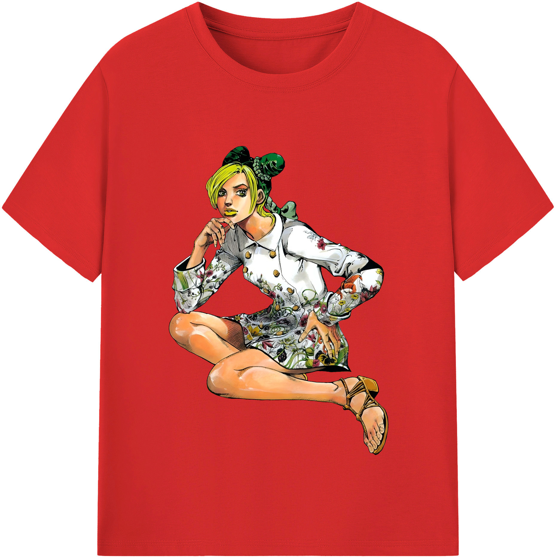 （画像用） "ジョジョの奇妙な冒険 くうじょう ジョリーン JoJo's Bizarre Adventure Jolyne Cujoh " 綿100％半袖Tシャツ（フロントプリント）