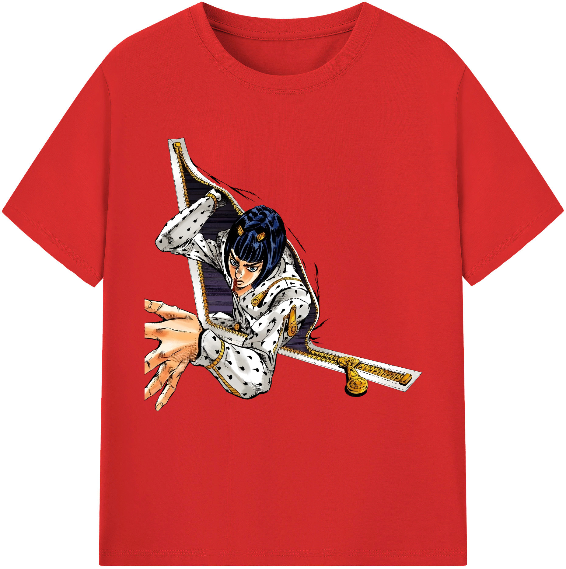 （画像用） ジョジョの奇妙な冒険 ブローノ?ブチャラティ JoJo's Bizarre Adventure Bruno Bucciarati 綿100％半袖Tシャツ（フロントプリント）