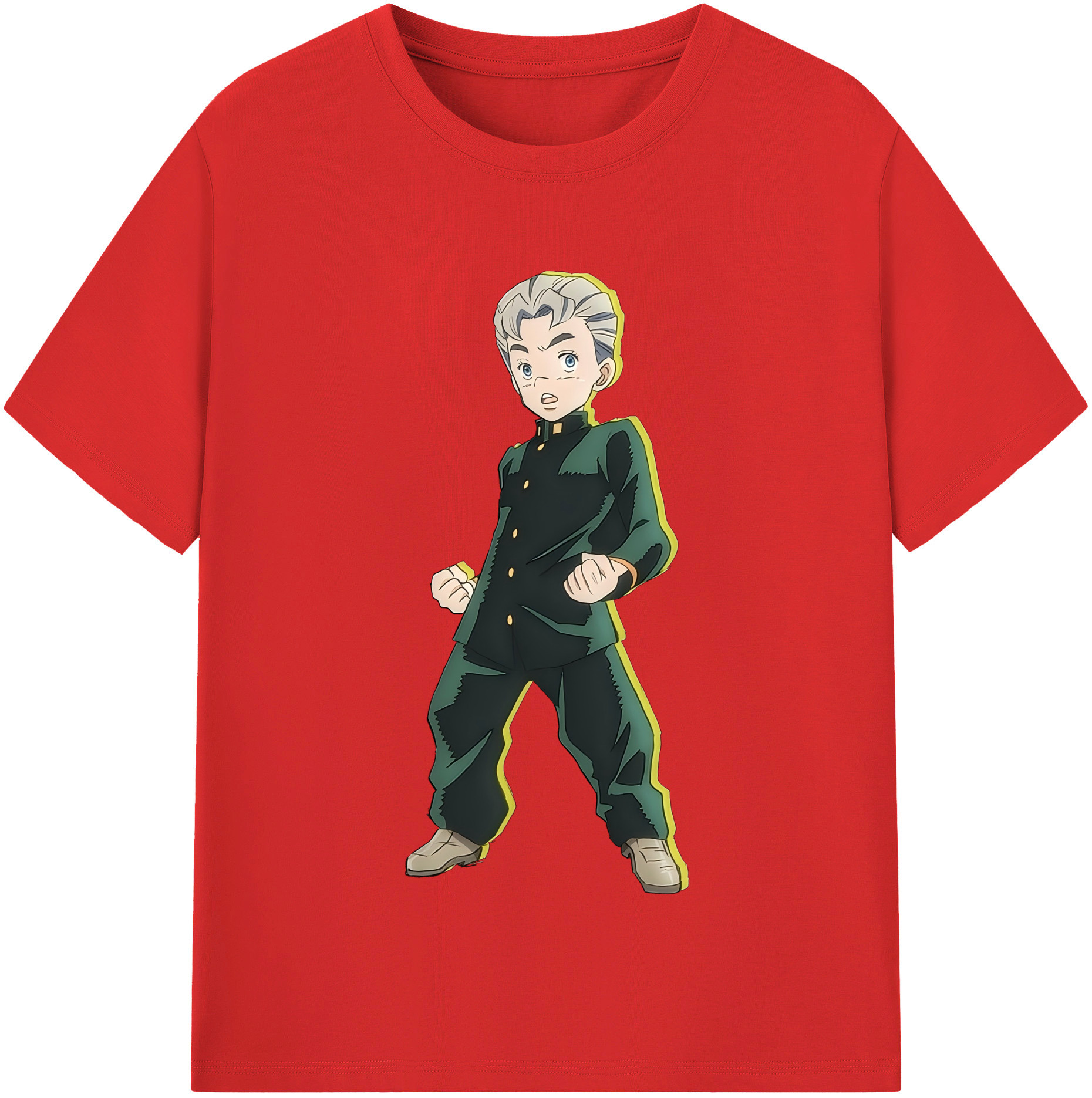 （画像用） ジョジョの奇妙な冒険 広瀨康一 JoJo's Bizarre Adventure Hirose Koichi 綿100％半袖Tシャツ（フロントプリント）