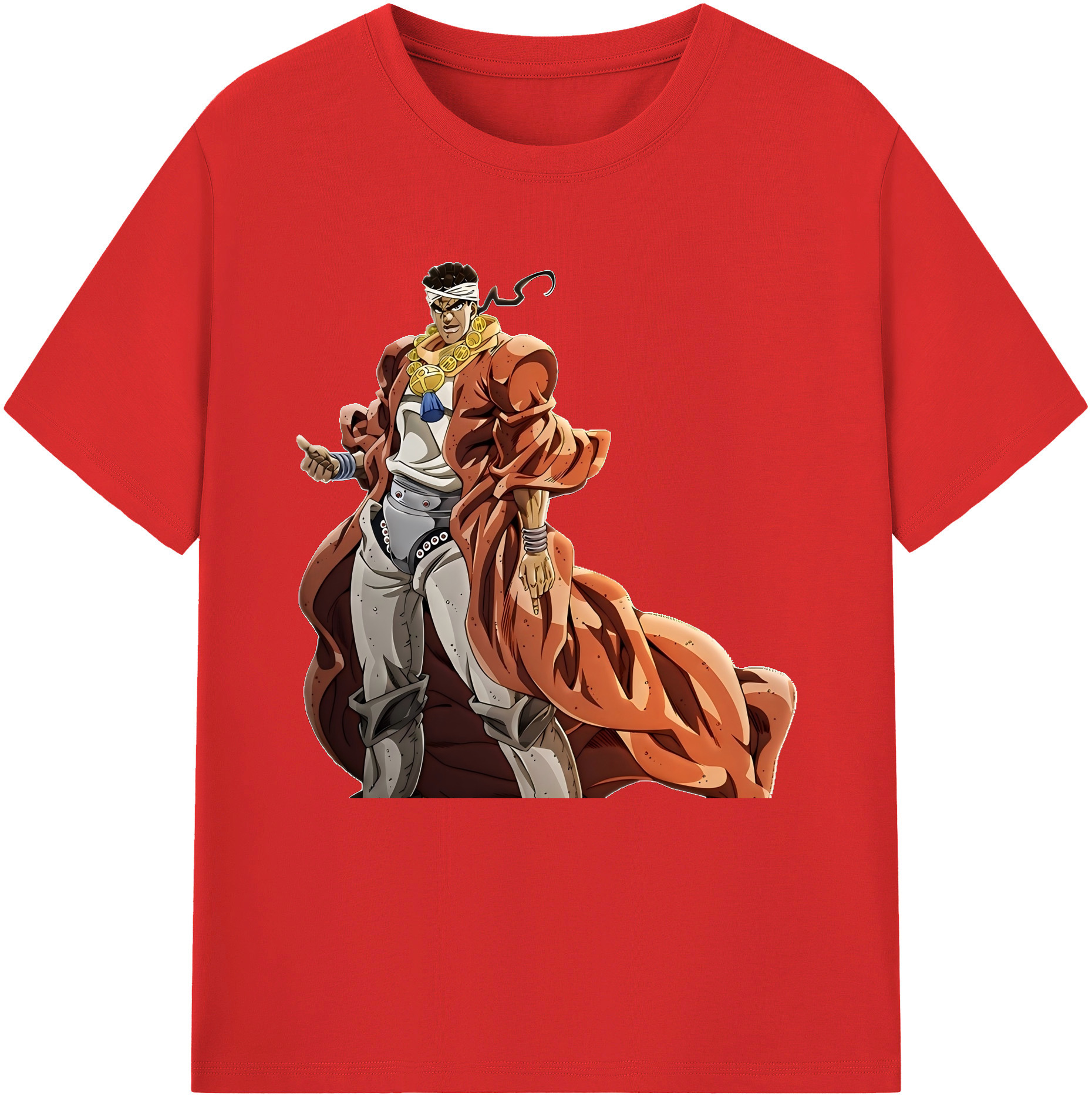 （画像用） ジョジョの奇妙な冒険 ムハンマド?アブドゥル JoJo's Bizarre Adventure Muhammad Avdol 綿100％半袖Tシャツ（フロントプリント）