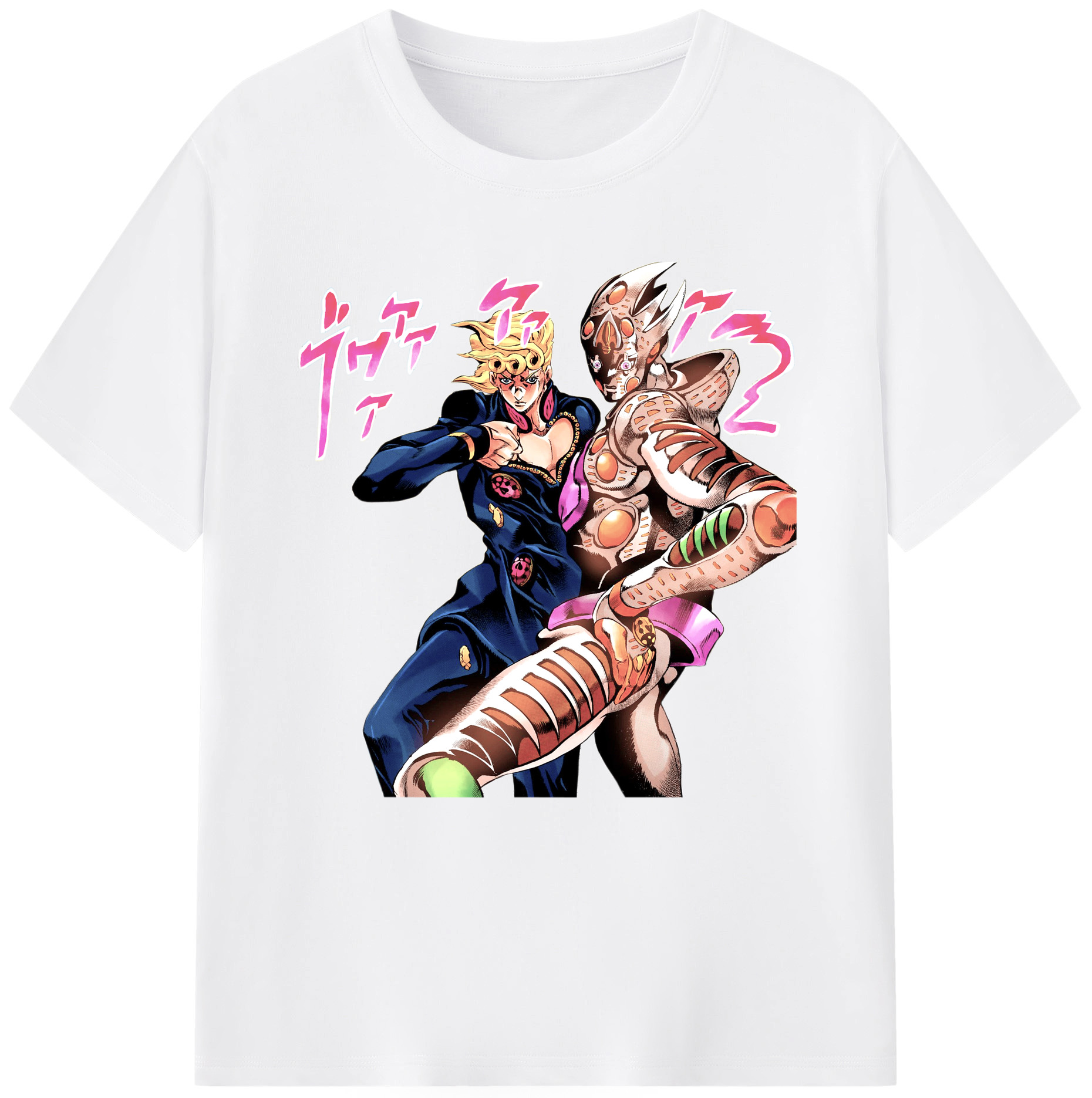 （画像用） ジョジョの奇妙な冒険 ジョルノ?ジョバァーナ JoJo's Bizarre Adventure Giorno Giovanna 綿100％半袖Tシャツ（フロントプリント）