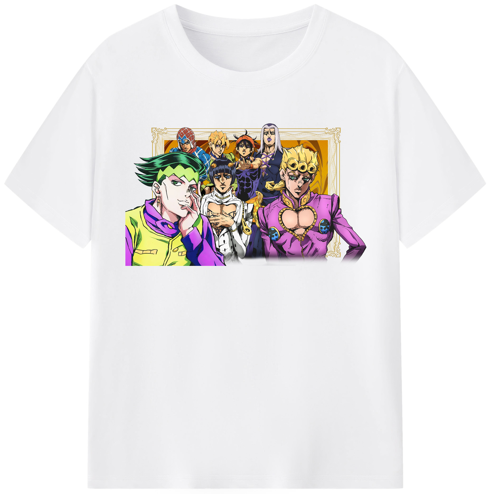 （画像用） ジョジョの奇妙な冒険 ジョルノ?ジョバァーナ JoJo's Bizarre Adventure Giorno Giovanna 綿100％半袖Tシャツ（フロントプリント）