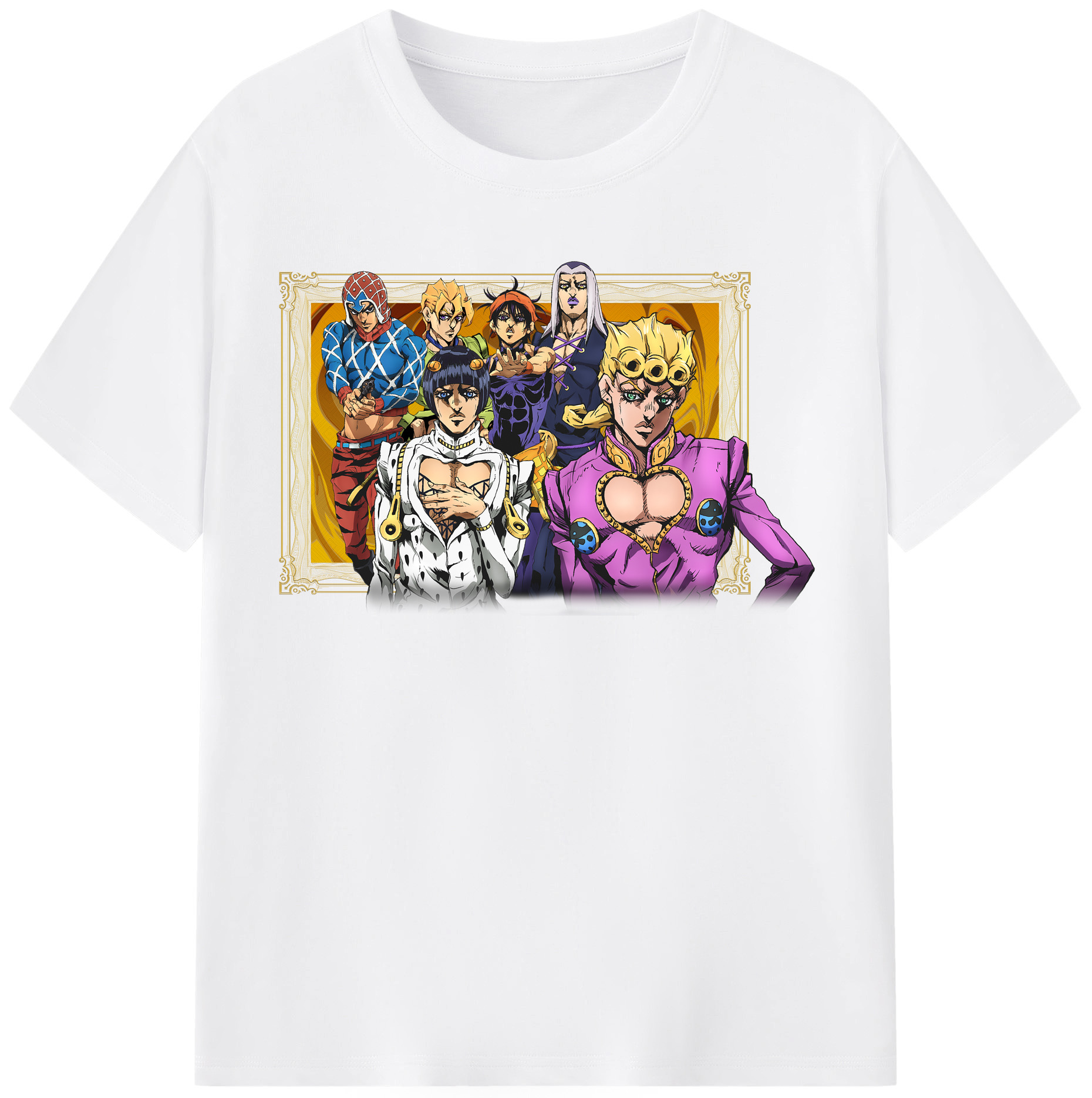 （画像用） ジョジョの奇妙な冒険 ジョルノ?ジョバァーナ JoJo's Bizarre Adventure Giorno Giovanna 綿100％半袖Tシャツ（フロントプリント）