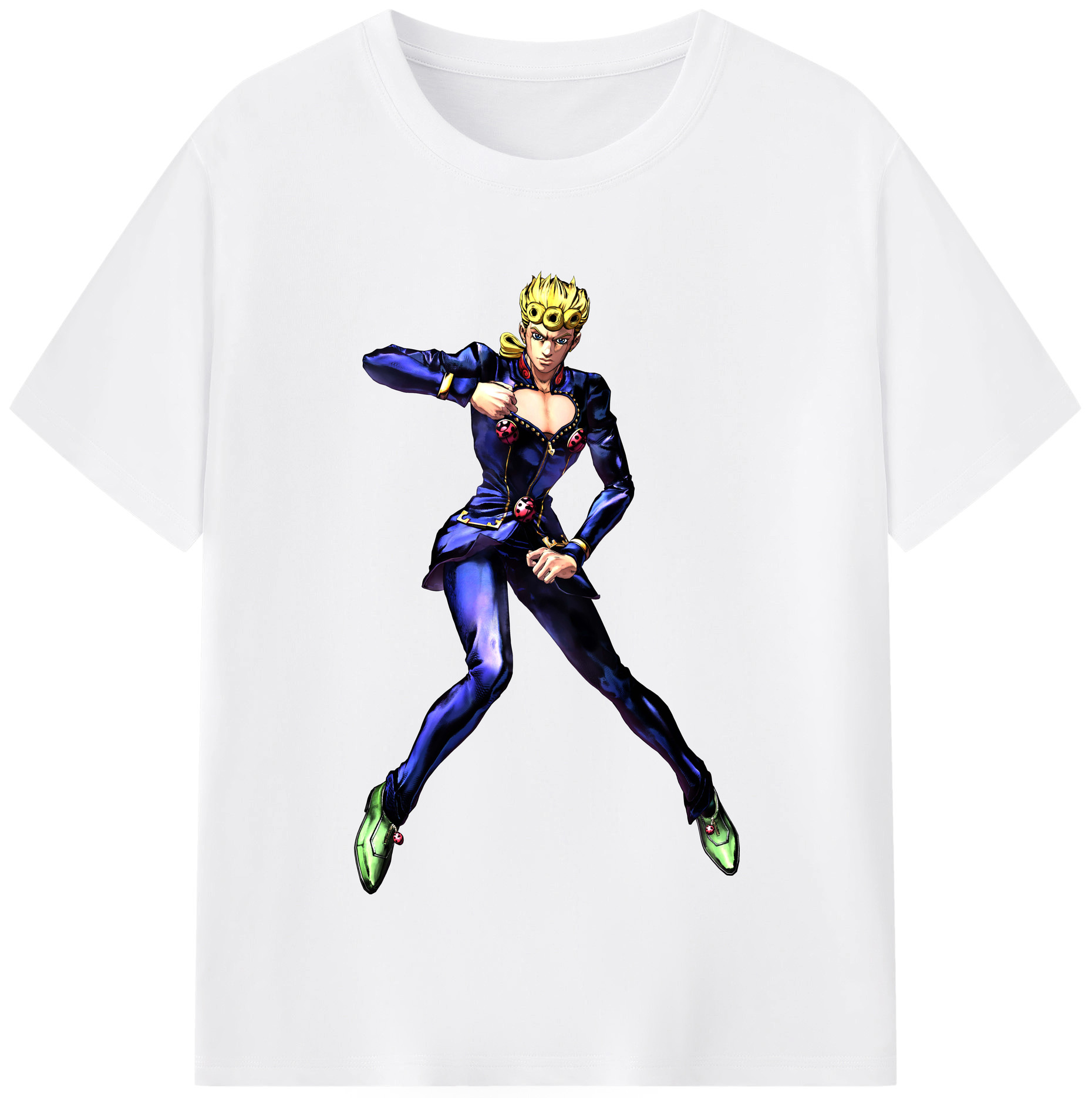 （画像用） ジョジョの奇妙な冒険 ジョルノ?ジョバァーナ JoJo's Bizarre Adventure Giorno Giovanna 綿100％半袖Tシャツ（フロントプリント）