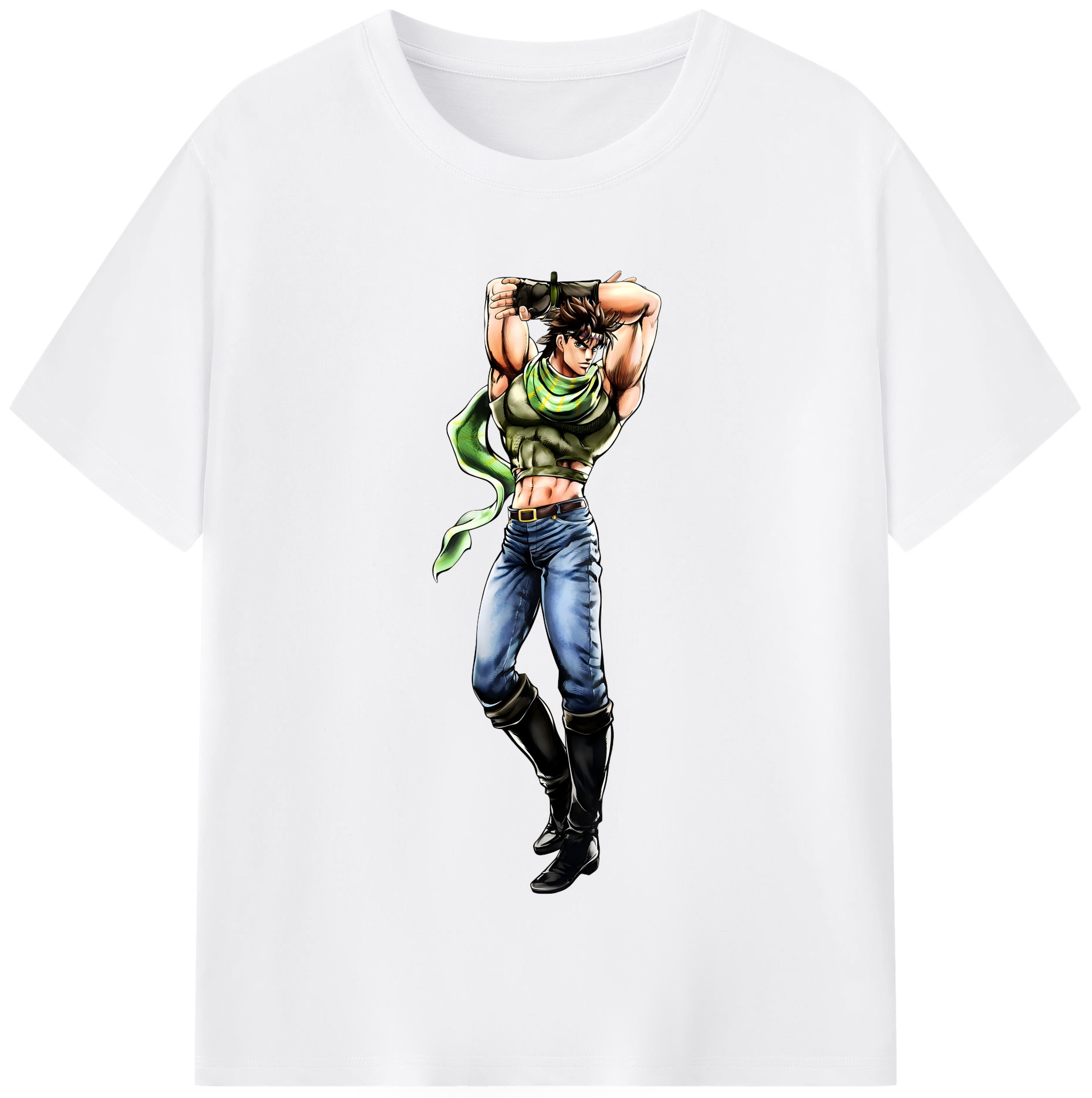 （画像用） ジョジョの奇妙な冒険 ジョセフ?ジョースター JoJo's Bizarre Adventure Joseph Joestar 綿100％半袖Tシャツ（フロントプリント）