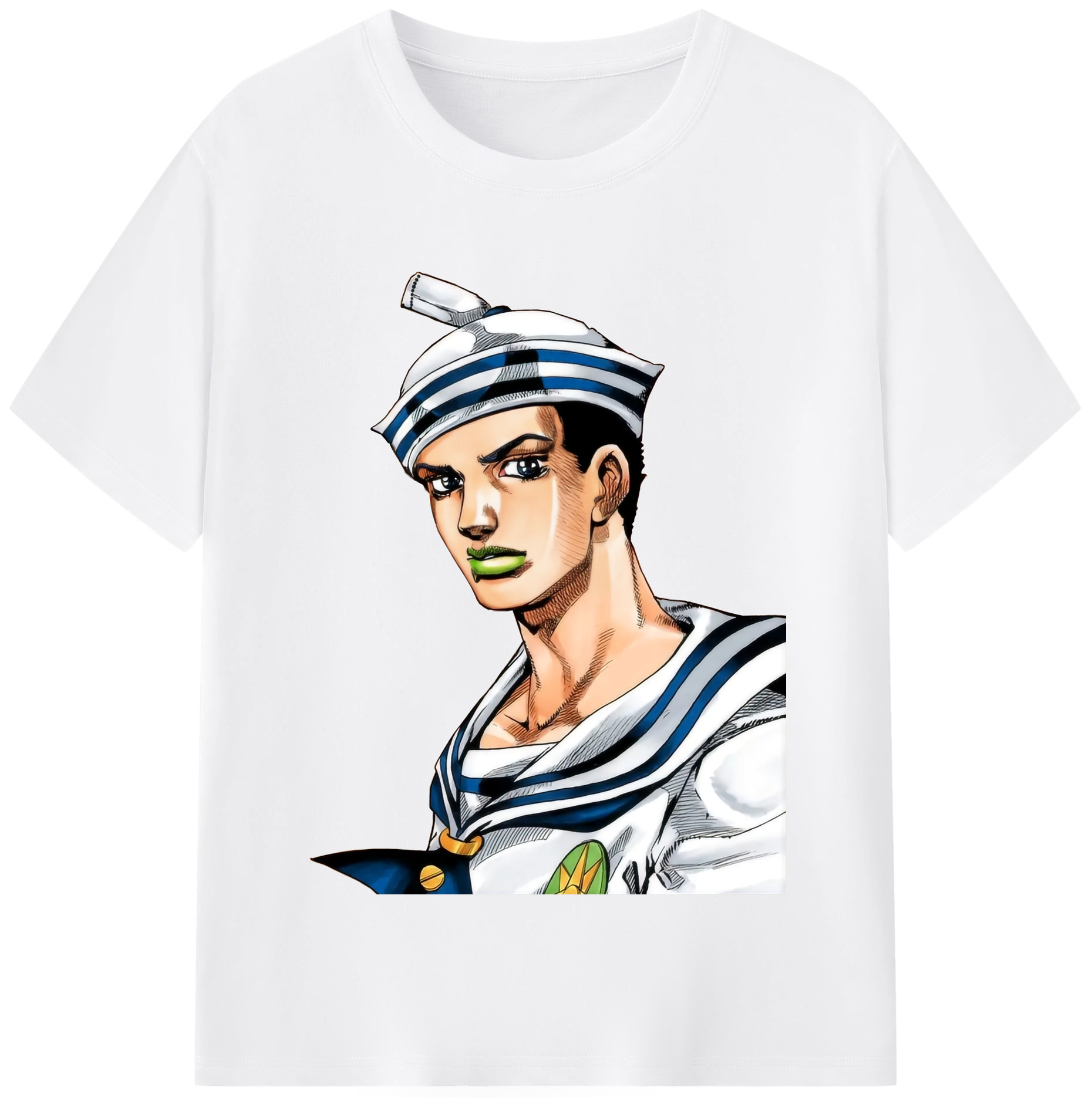 （画像用） ジョジョの奇妙な冒険 東方定助 JoJo's Bizarre Adventure Higashikata Josuke 綿100％半袖Tシャツ（フロントプリント）
