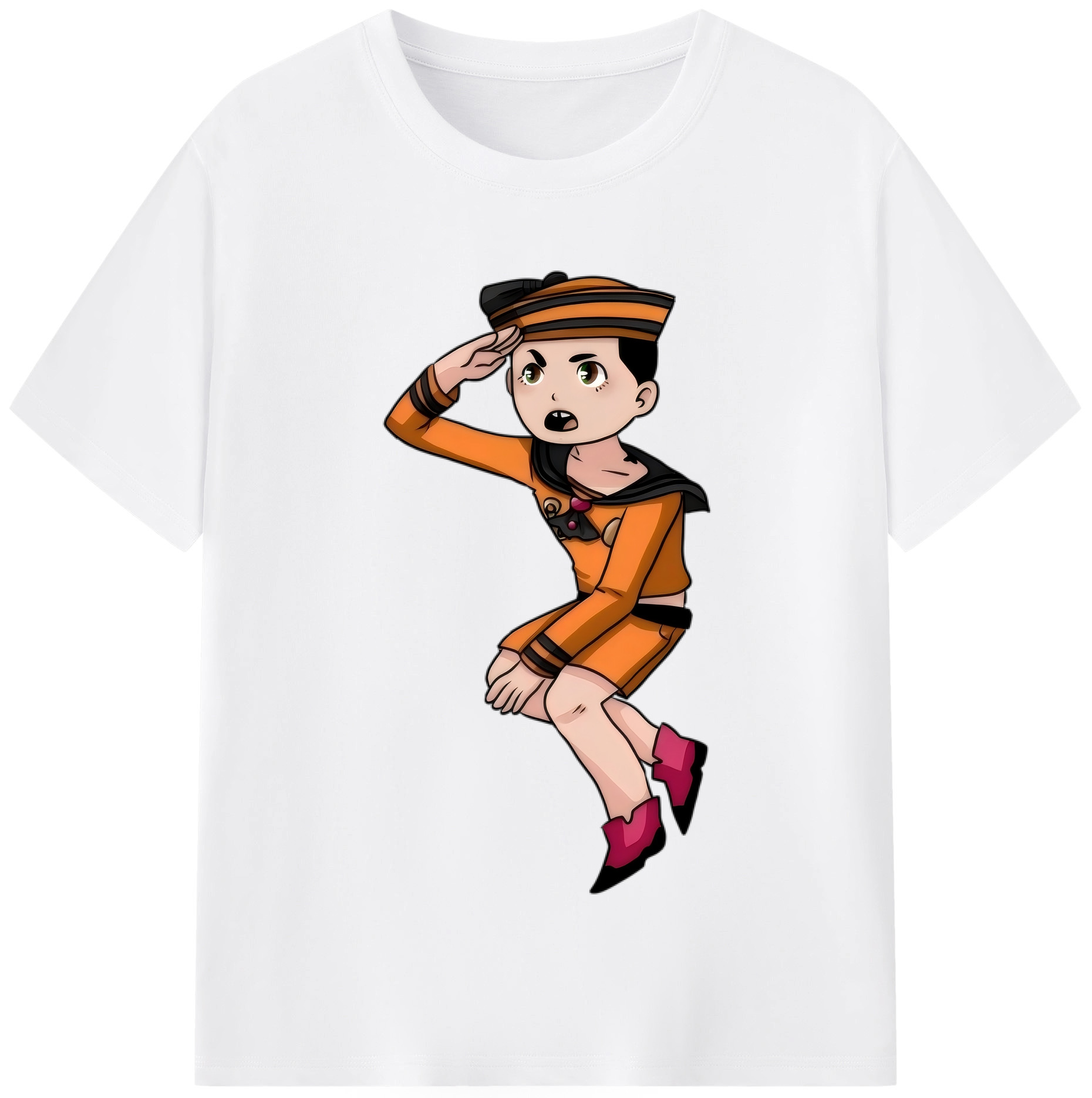 （画像用） ジョジョの奇妙な冒険 東方定助 JoJo's Bizarre Adventure Higashikata Josuke 綿100％半袖Tシャツ（フロントプリント）
