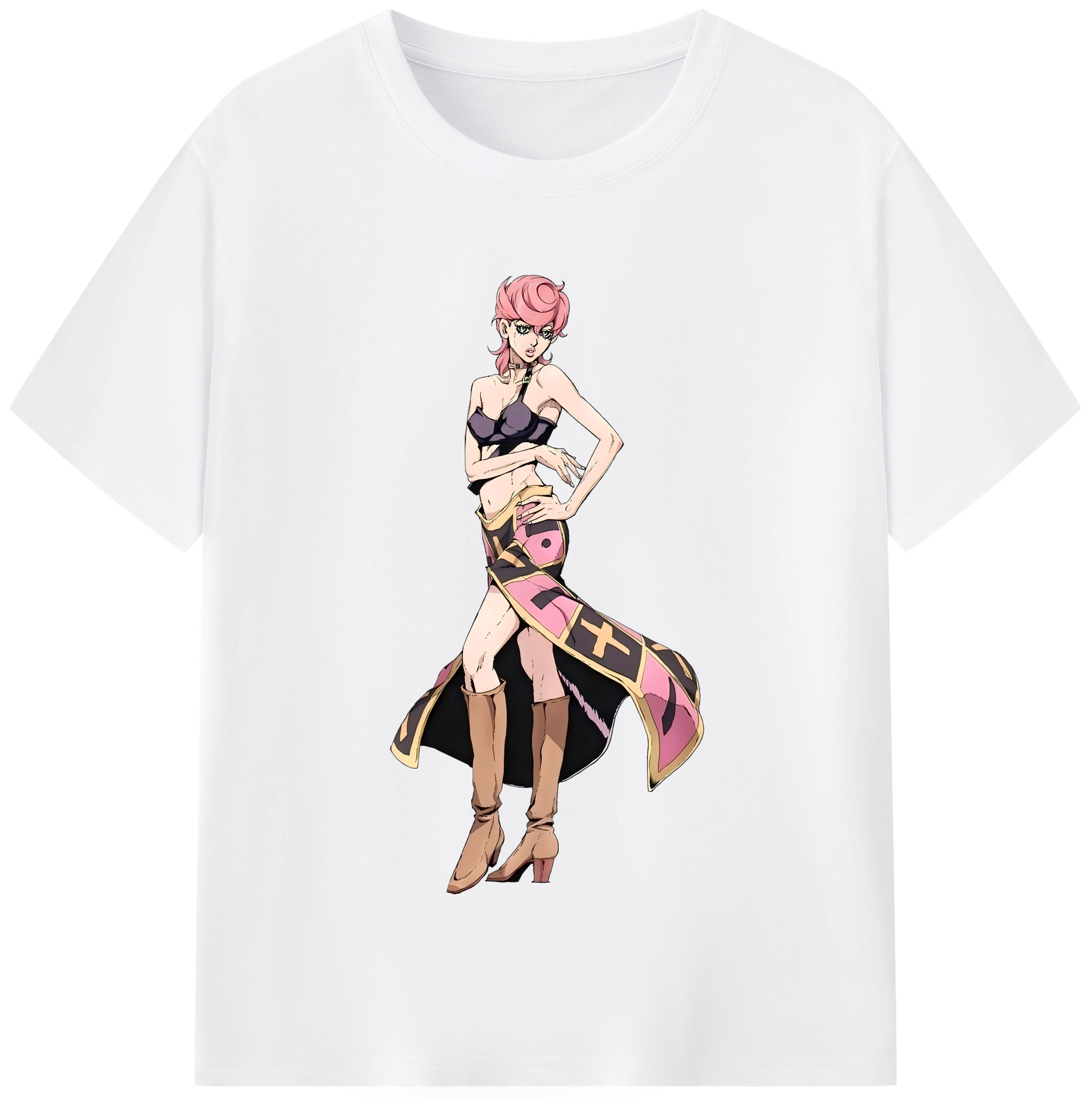 （画像用） ジョジョの奇妙な冒険 トリッシュ?ウナ JoJo's Bizarre Adventure Trish Una 綿100％半袖Tシャツ（フロントプリント）